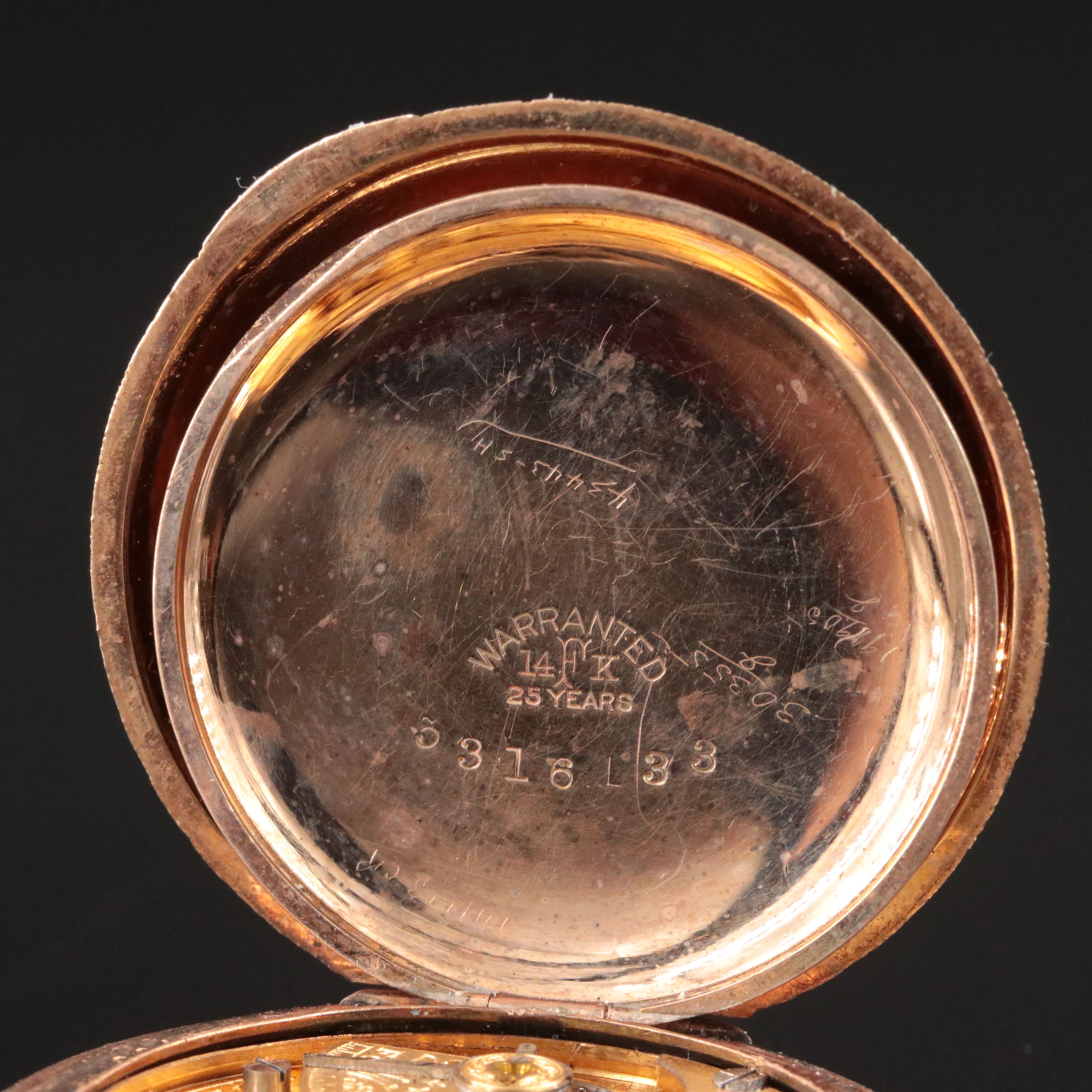 Elgin Gold-Filled Ornate Fleur De Lis Brooch Pocket Watch