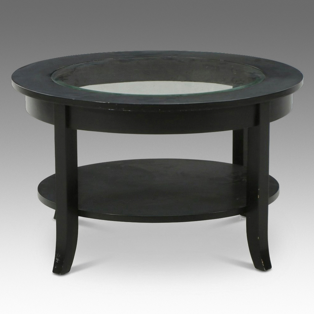 Contemporary Circular Glass-Top Coffee Table