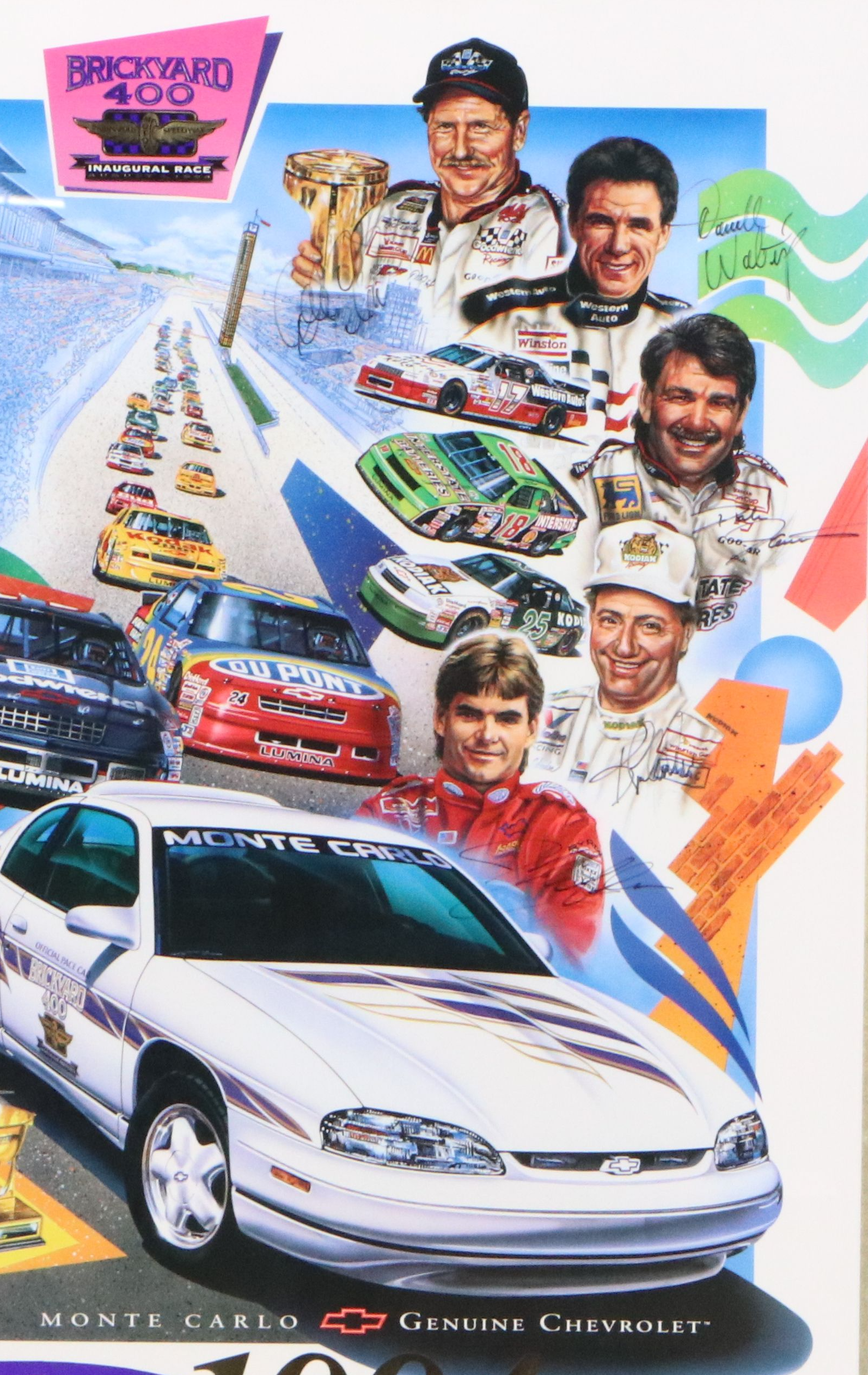 Signed Offset Lithograph Poster for "Brickyard Inaugural Race," 1994