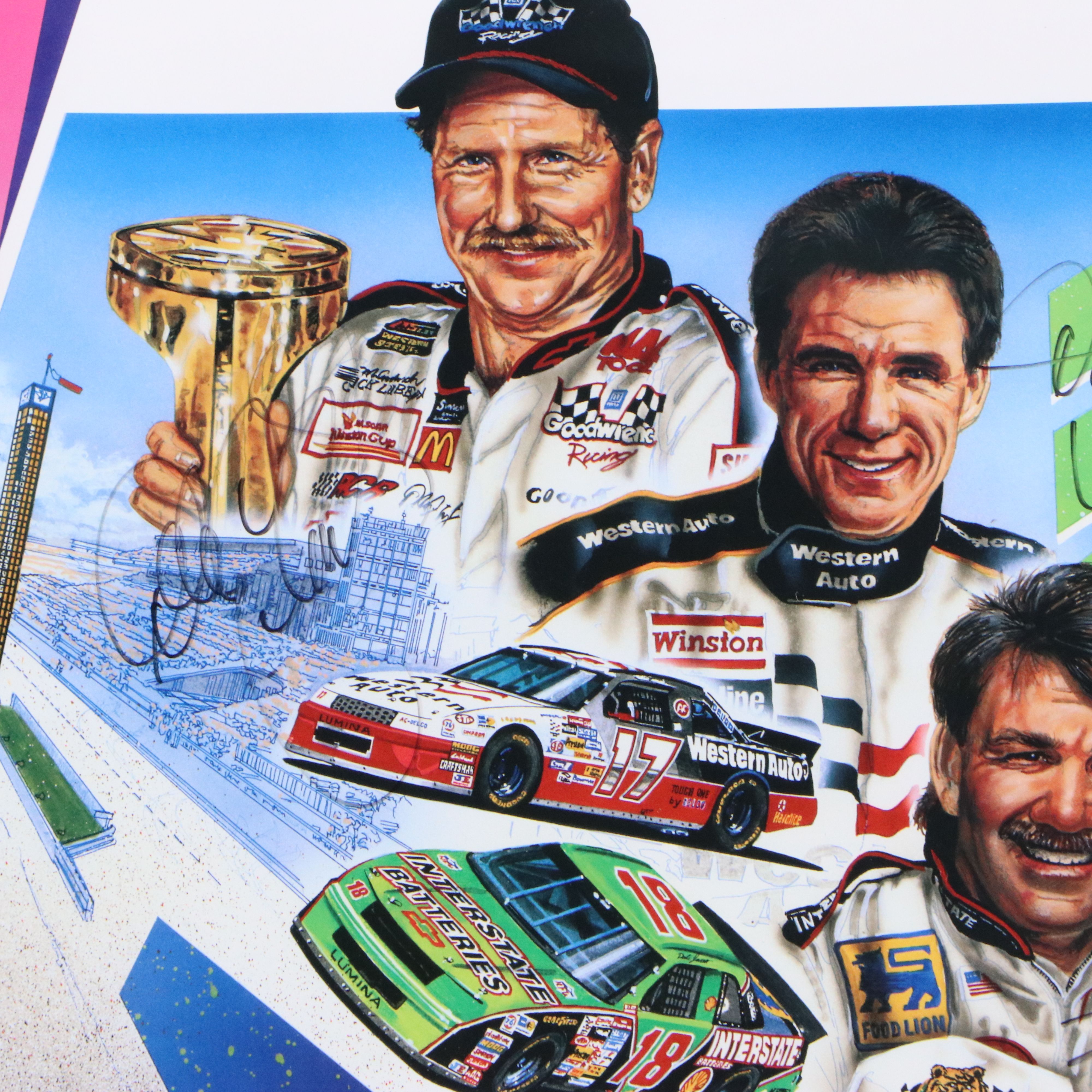 Signed Offset Lithograph Poster for "Brickyard Inaugural Race," 1994