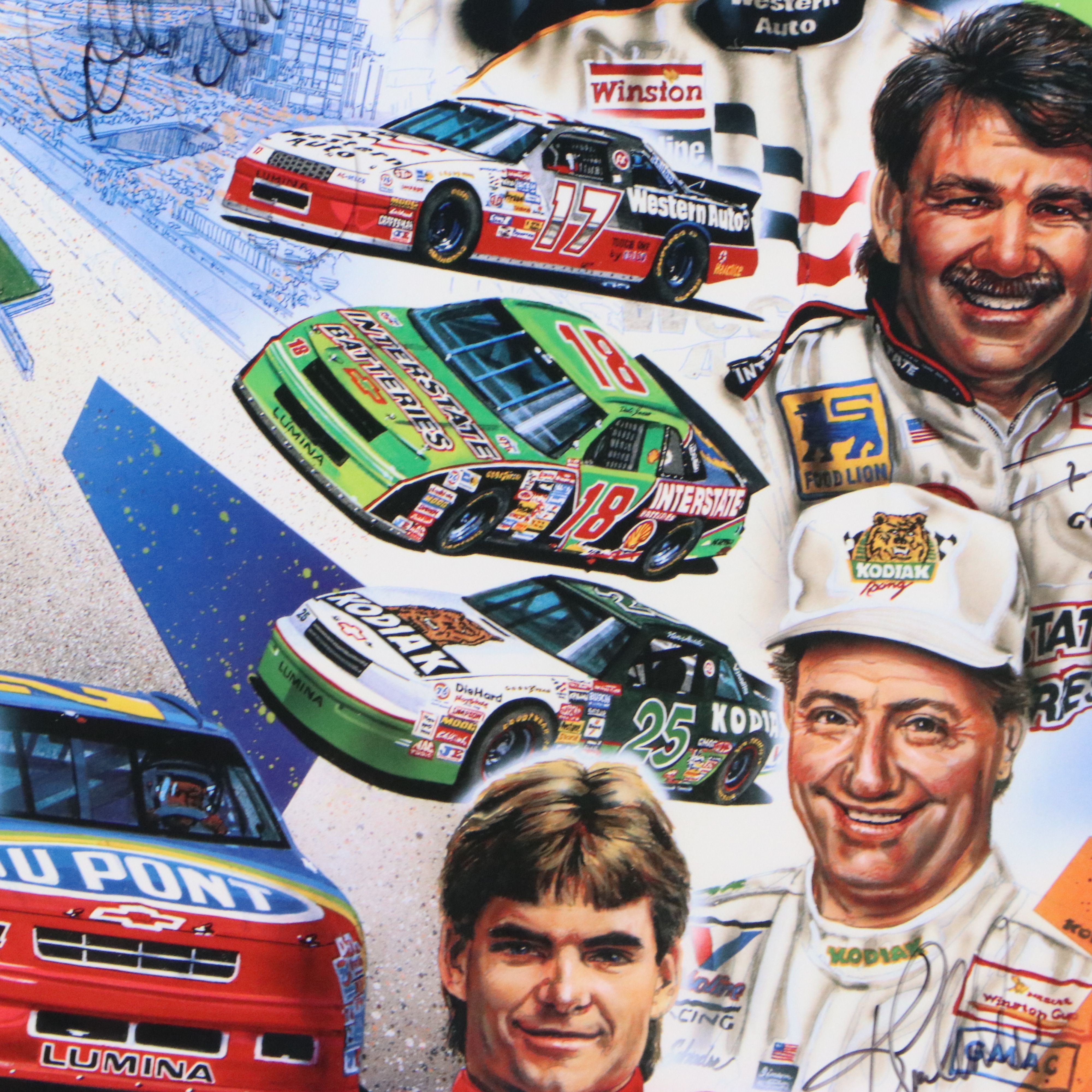 Signed Offset Lithograph Poster for "Brickyard Inaugural Race," 1994