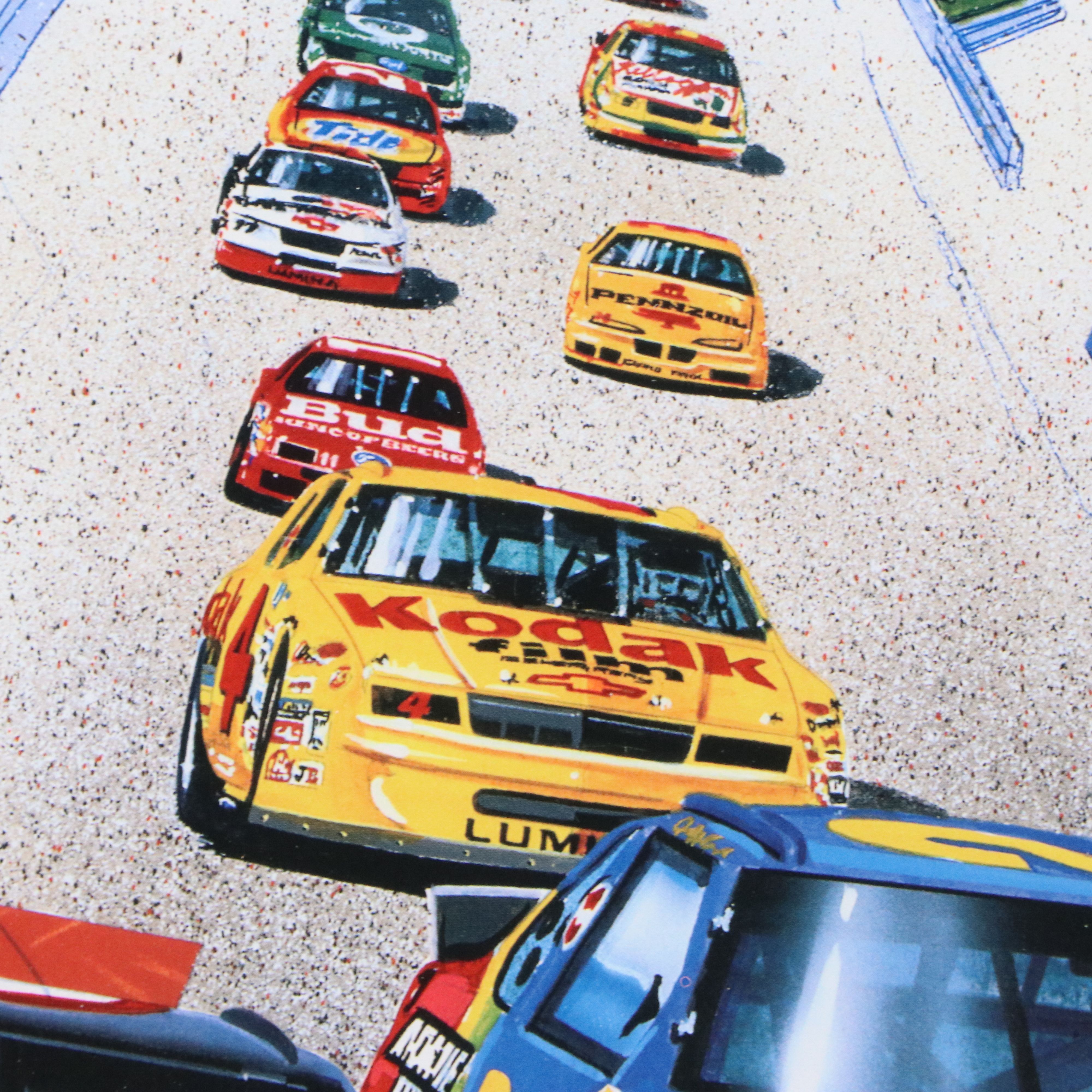 Signed Offset Lithograph Poster for "Brickyard Inaugural Race," 1994