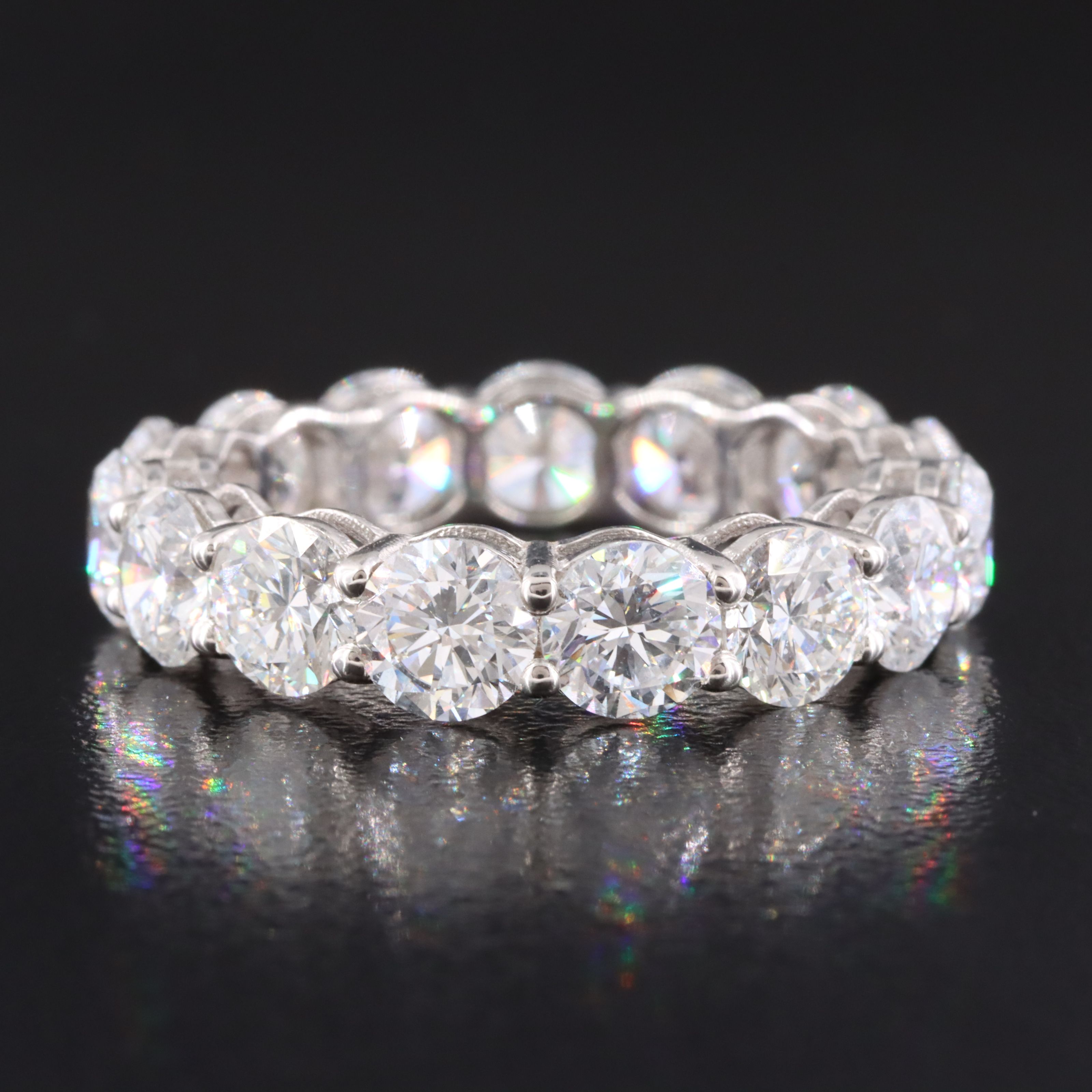 14K 7.08 CTW Lab Grown Diamond Eternity Band with IGI Jewelry Report