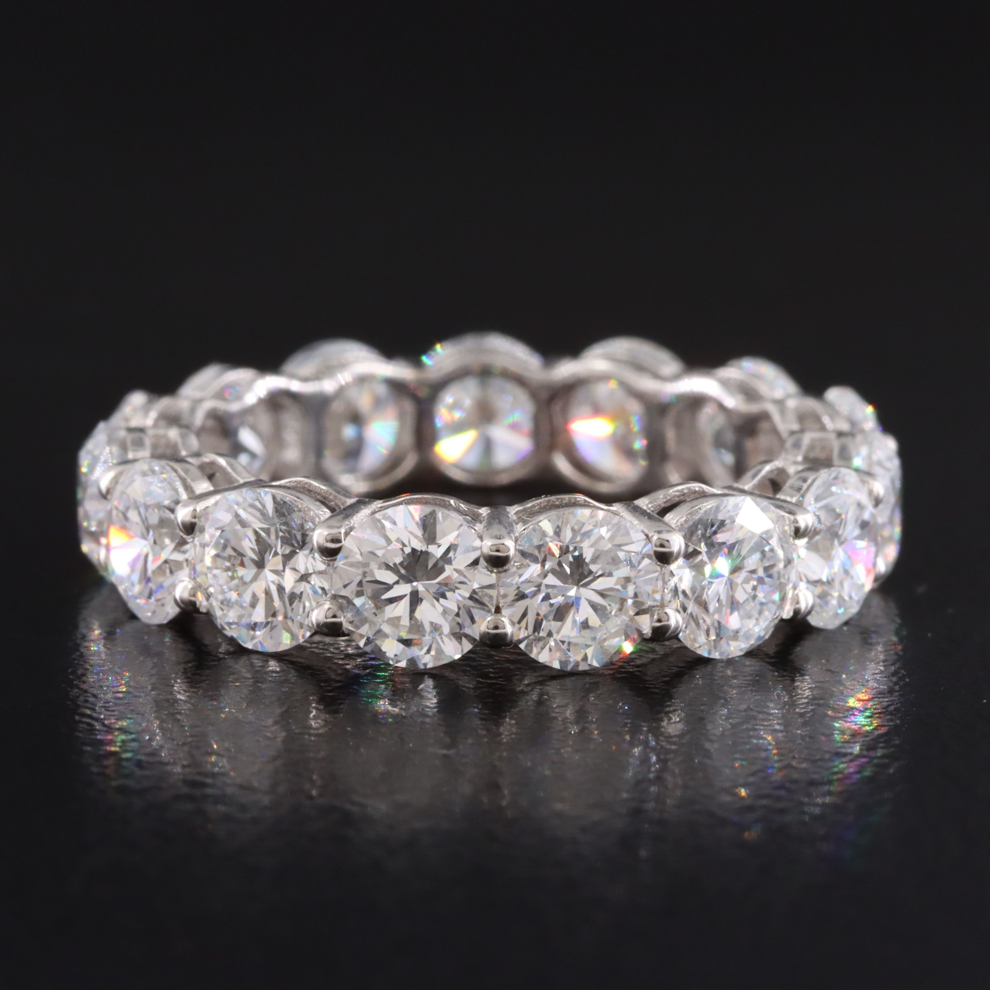 14K 7.08 CTW Lab Grown Diamond Eternity Band with IGI Jewelry Report