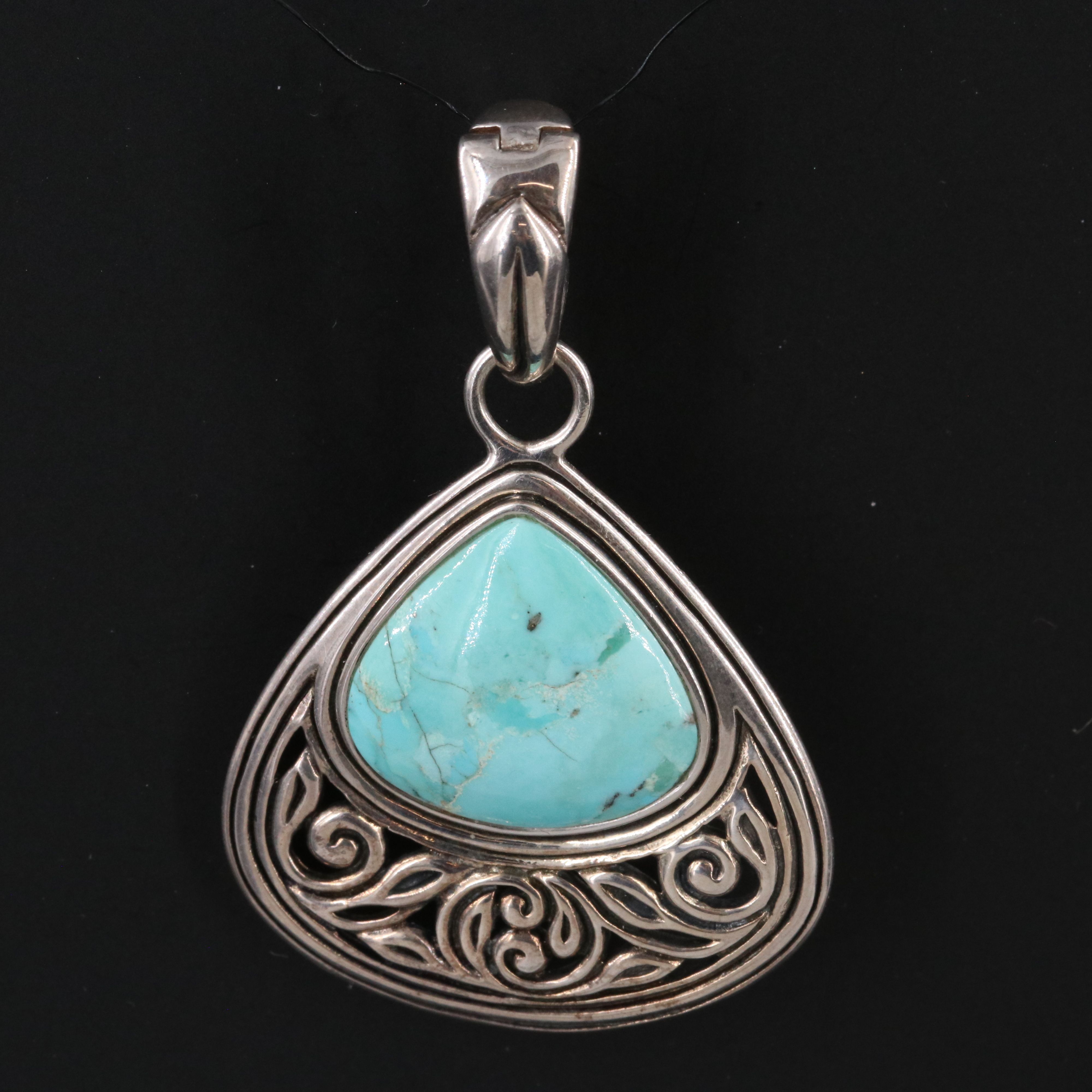 Barse Sterling Turquoise Pendant