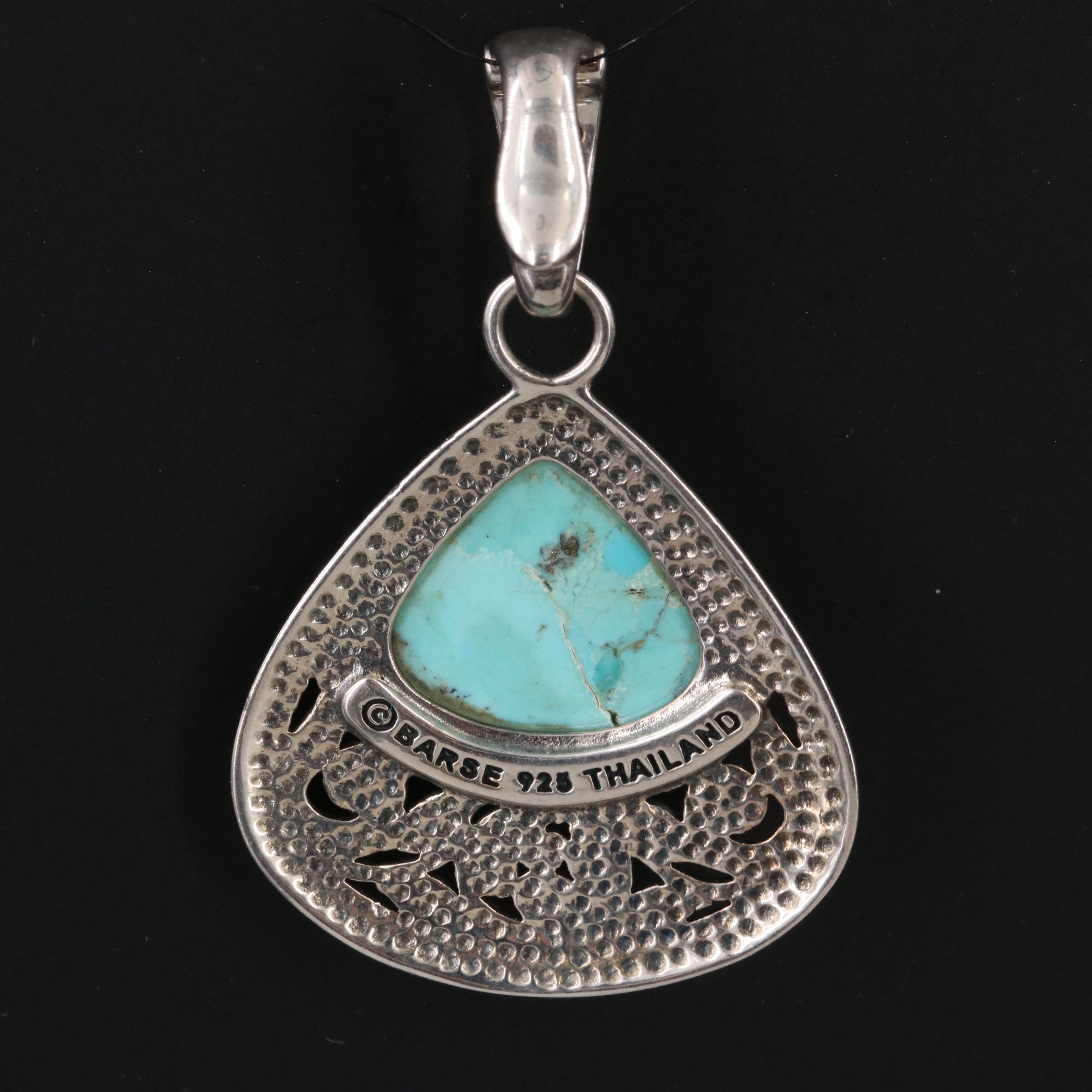 Barse Sterling Turquoise Pendant