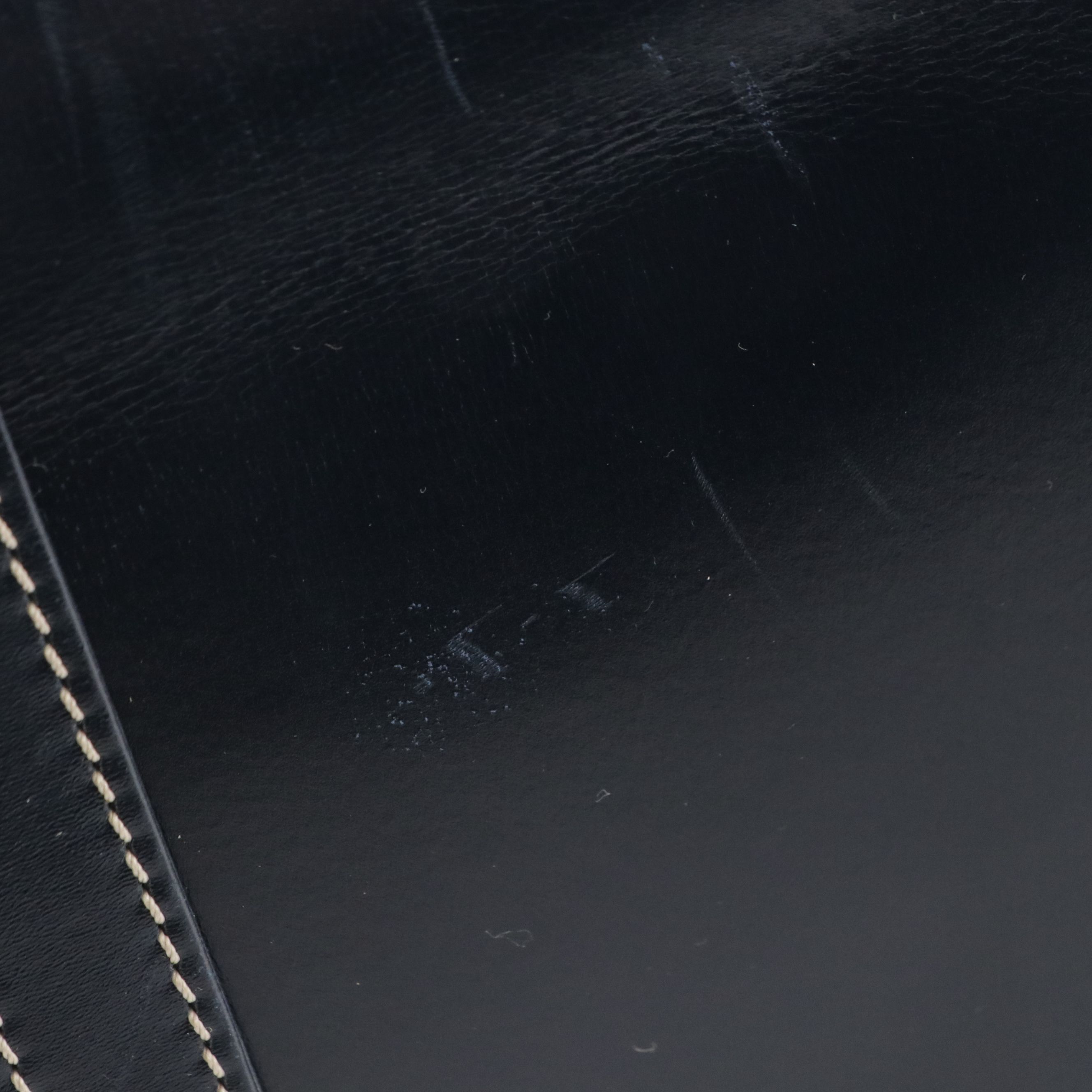 Loewe Messenger Bag in Navy Glazed Leather with Contrast Stitching