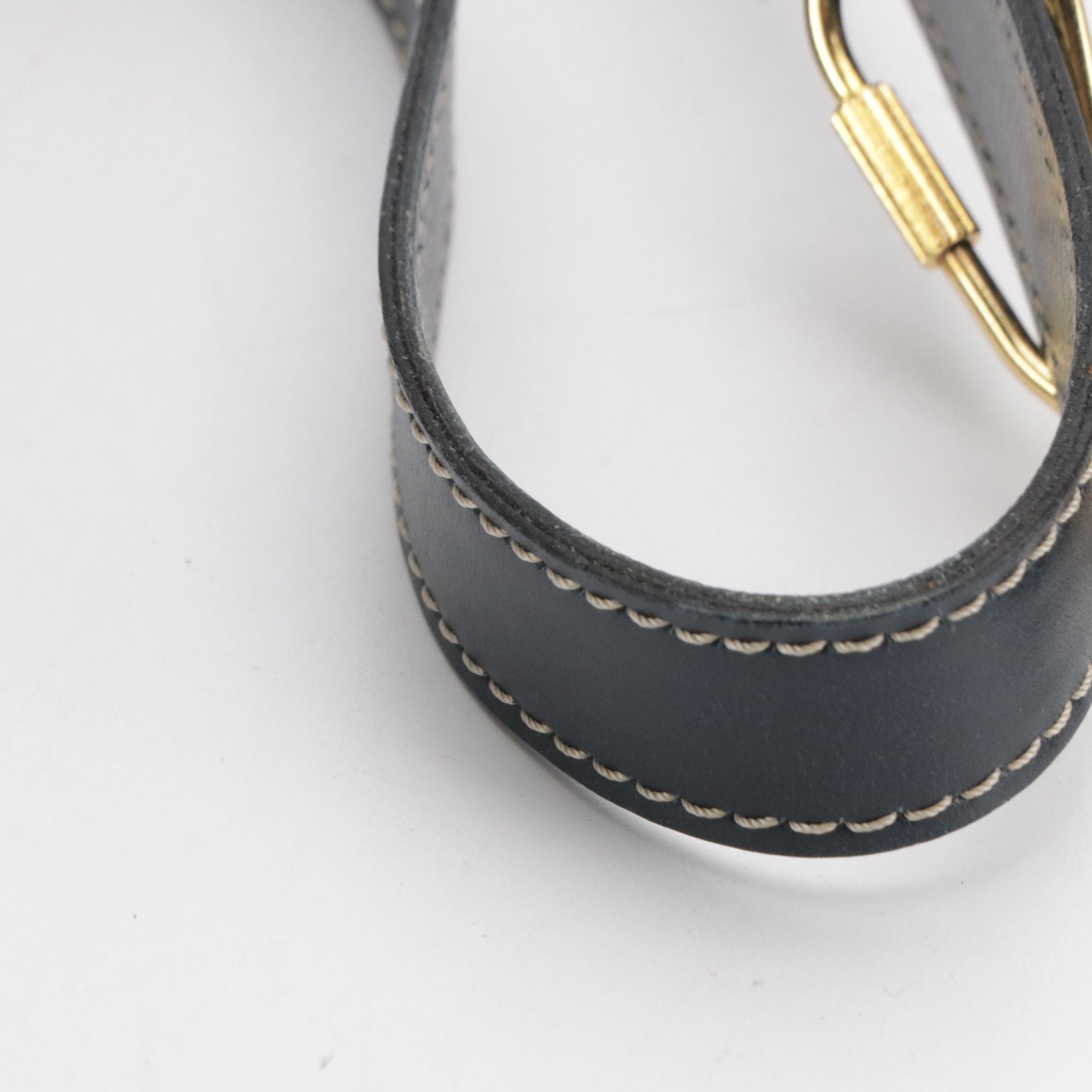 Loewe Messenger Bag in Navy Glazed Leather with Contrast Stitching