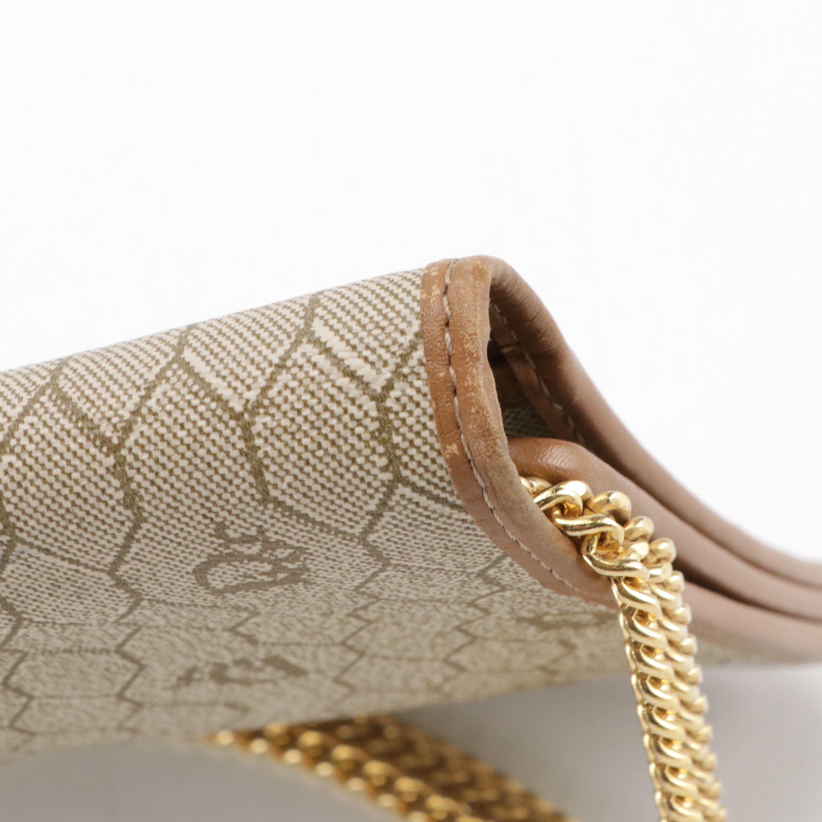 Christian Dior Full Flap Chain Link Shoulder Bag in Honeycomb Canvas & Leather