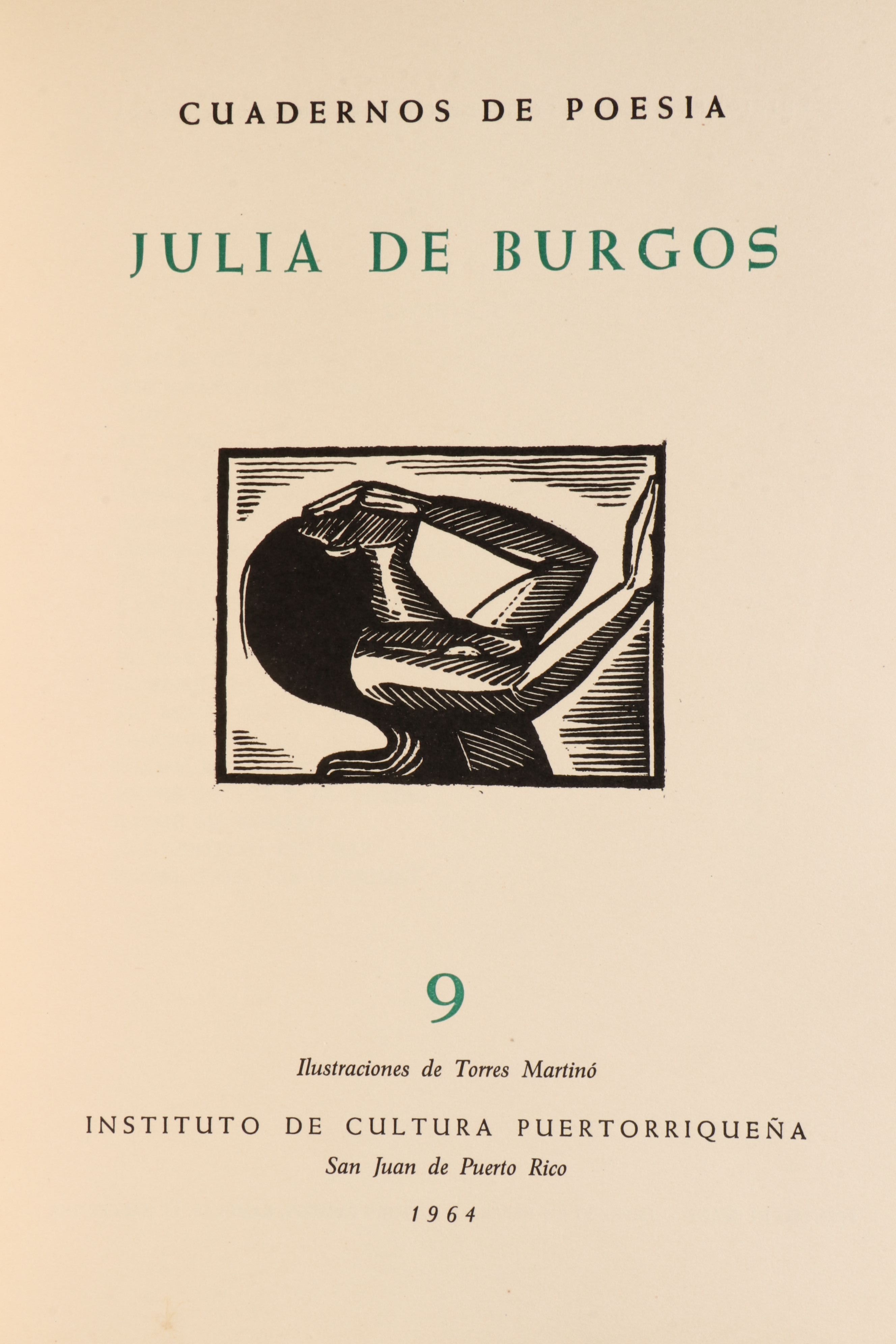 Illustrated "Evaristo Ribera Chevremont" and "Julia de Burgos" Poetry Books