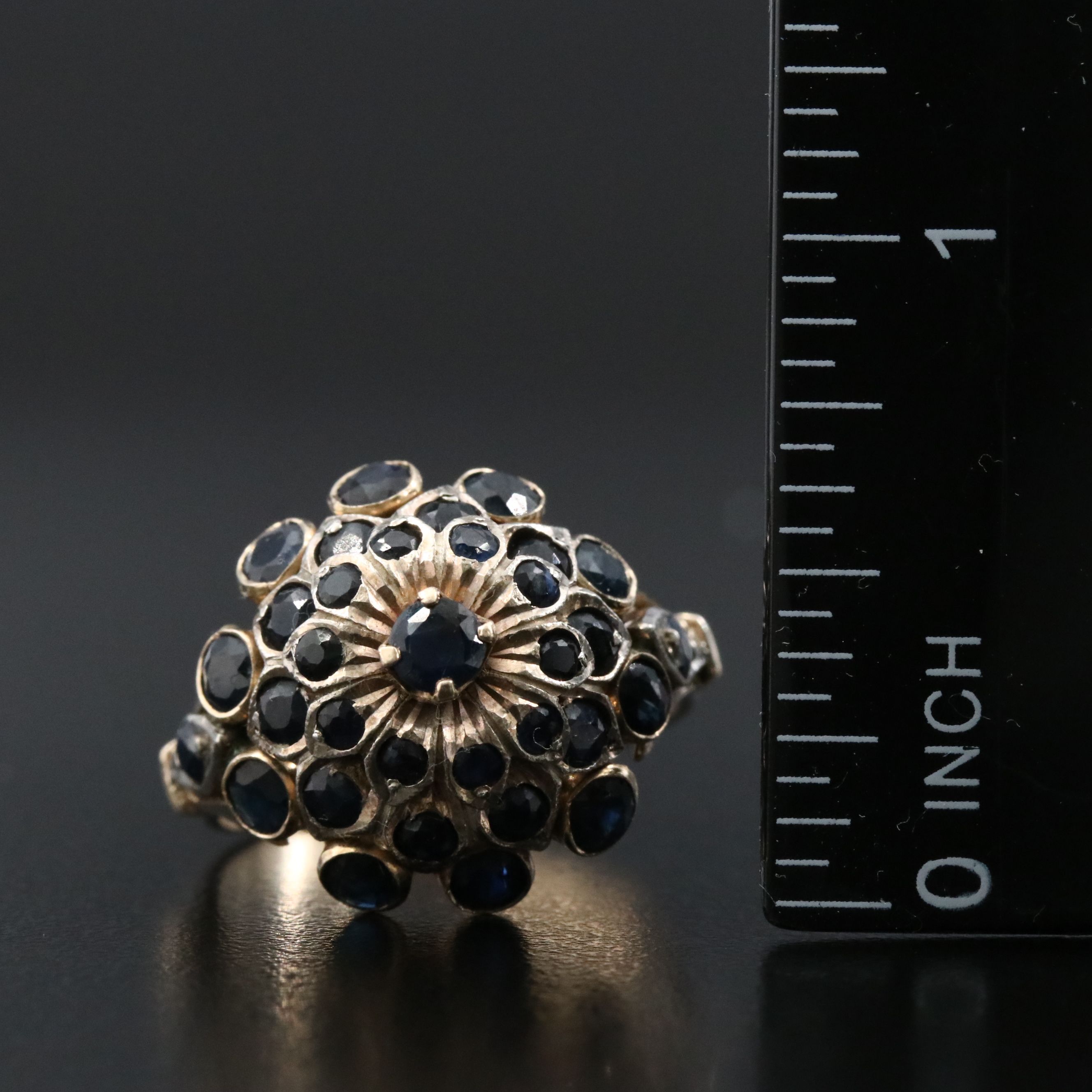 14K Sapphire Princess Ring