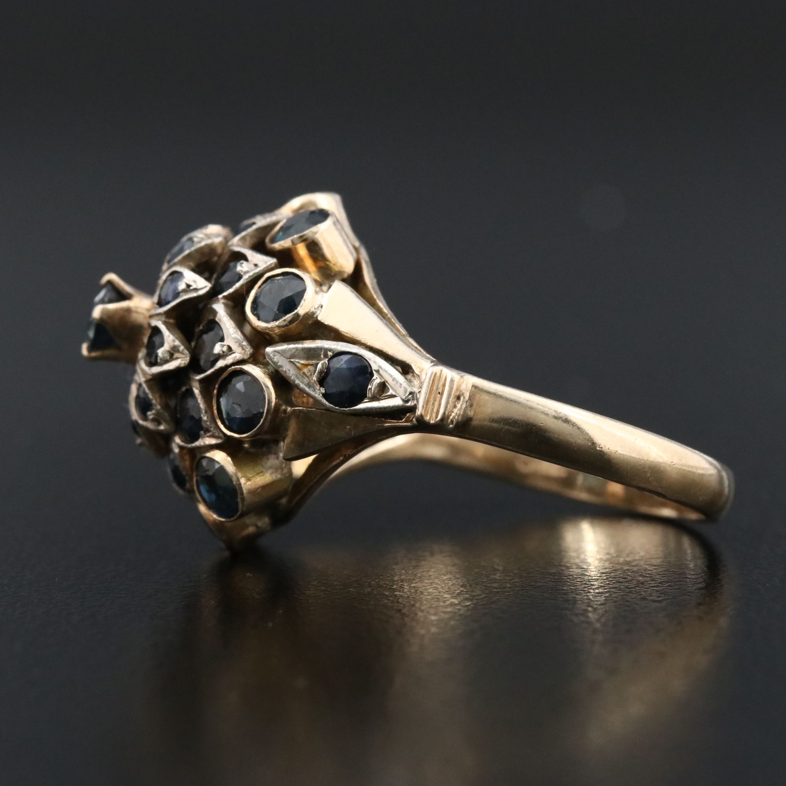 14K Sapphire Princess Ring