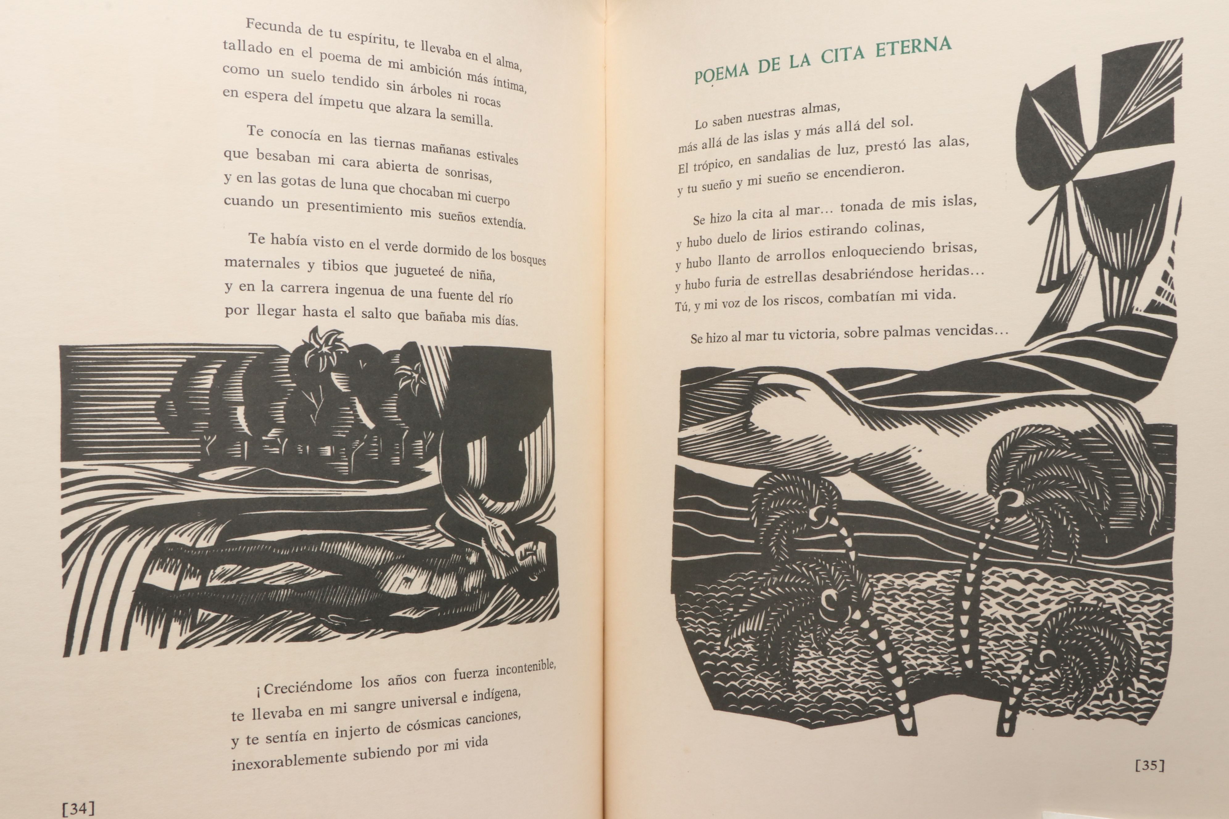 Illustrated "Evaristo Ribera Chevremont" and "Julia de Burgos" Poetry Books