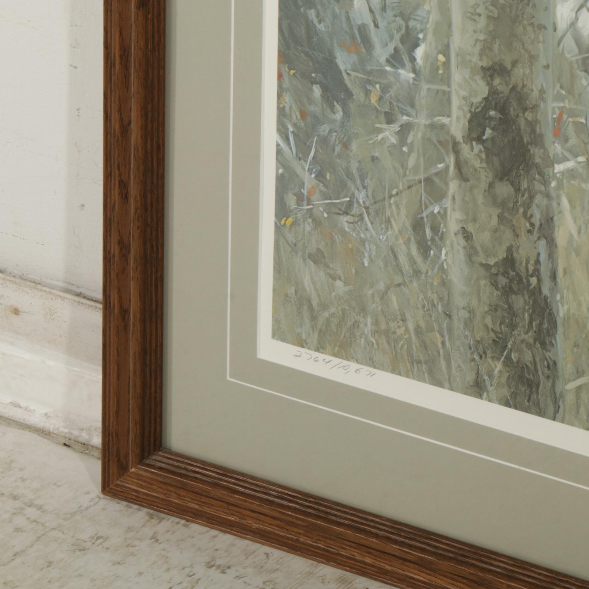 Robert Bateman Offset Lithograph "The Challenge - Bull Moose"