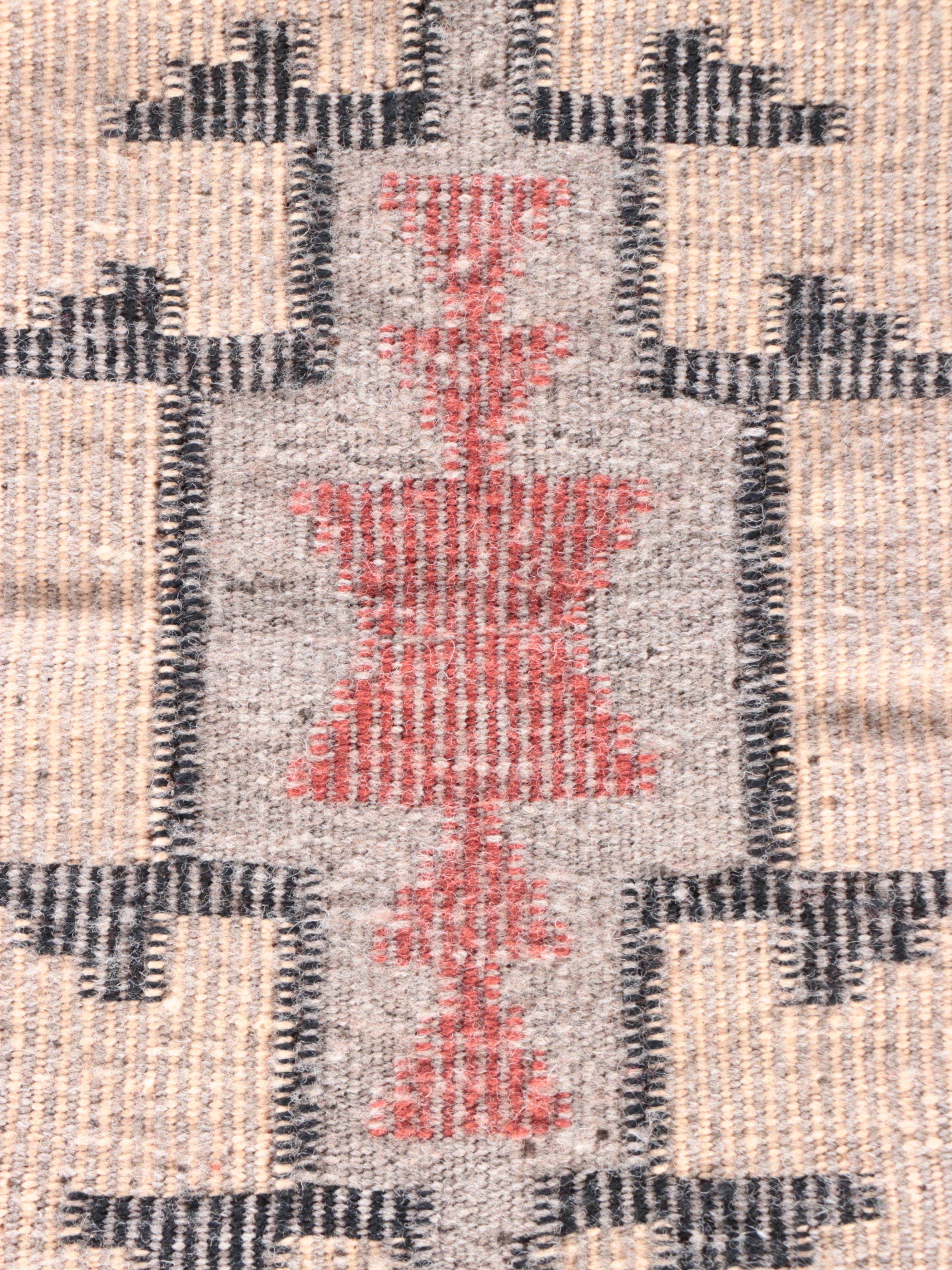 1'8 x 2'2 Handwoven Navajo Modern Style Accent Rug with Other Textiles