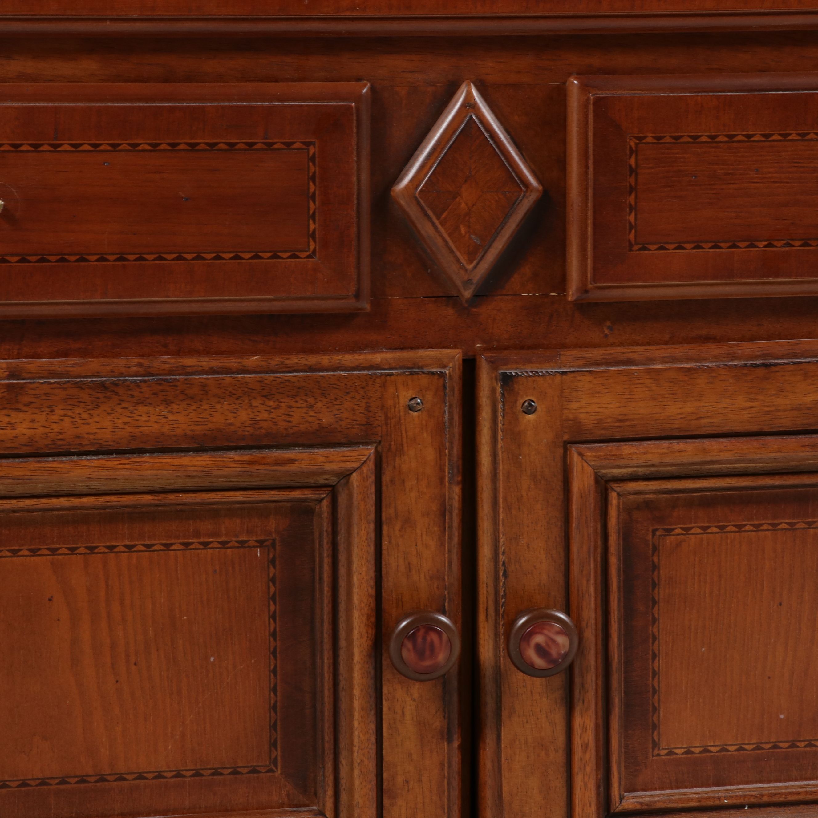 Georgian Style Cherry Secretary Desk and Bookcase, Late 20th Century