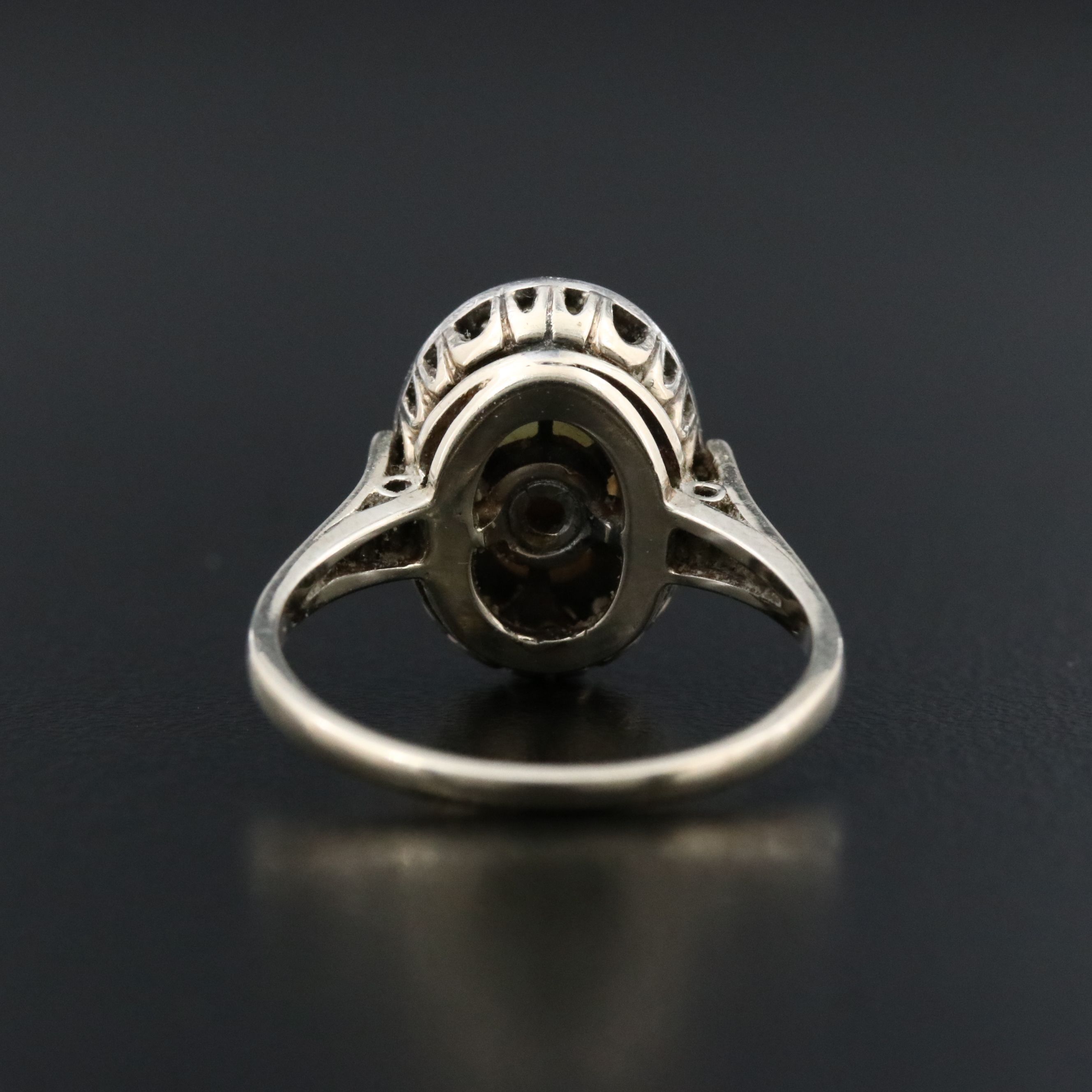 14K Opal and Diamond Halo Ring