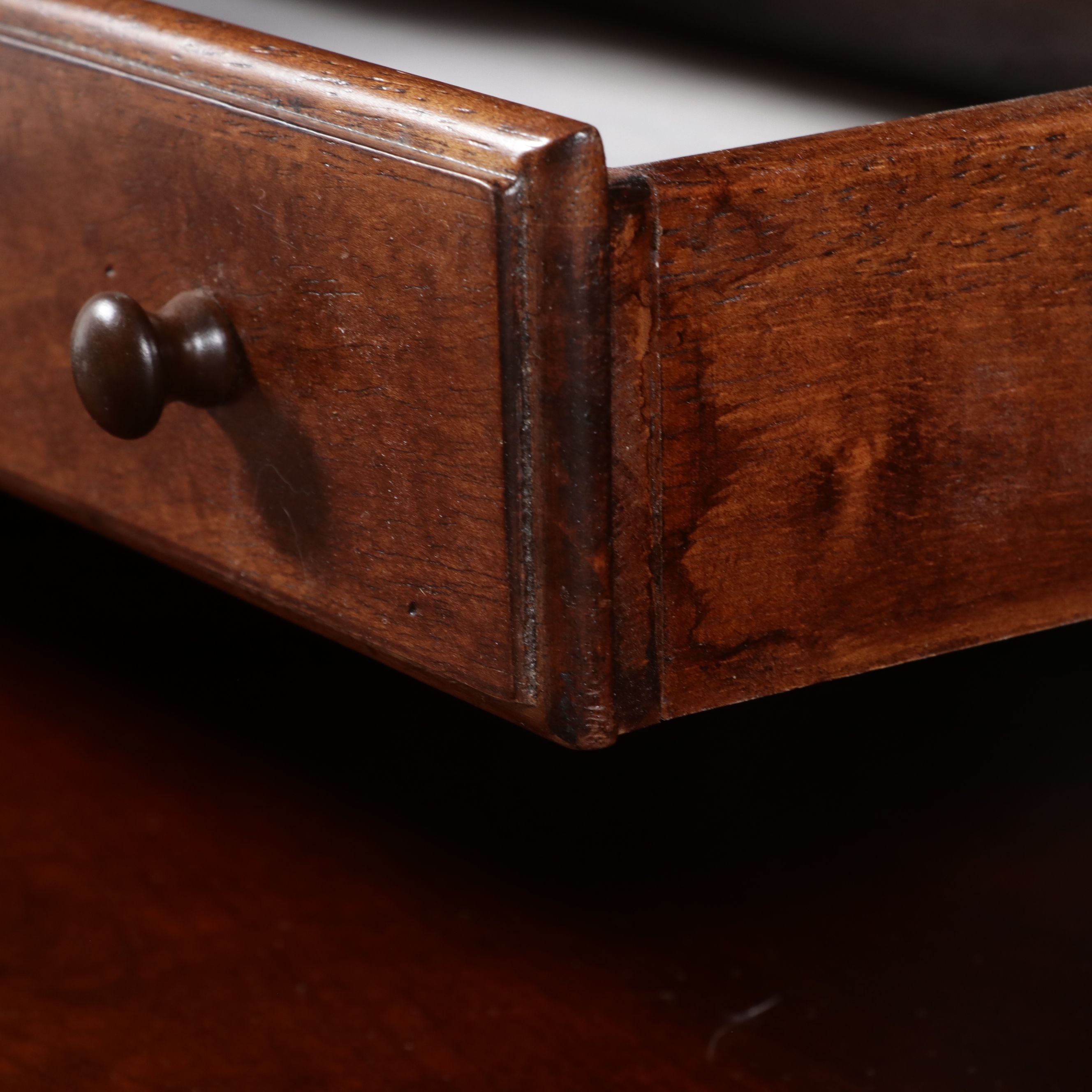 Georgian Style Cherry Secretary Desk and Bookcase, Late 20th Century