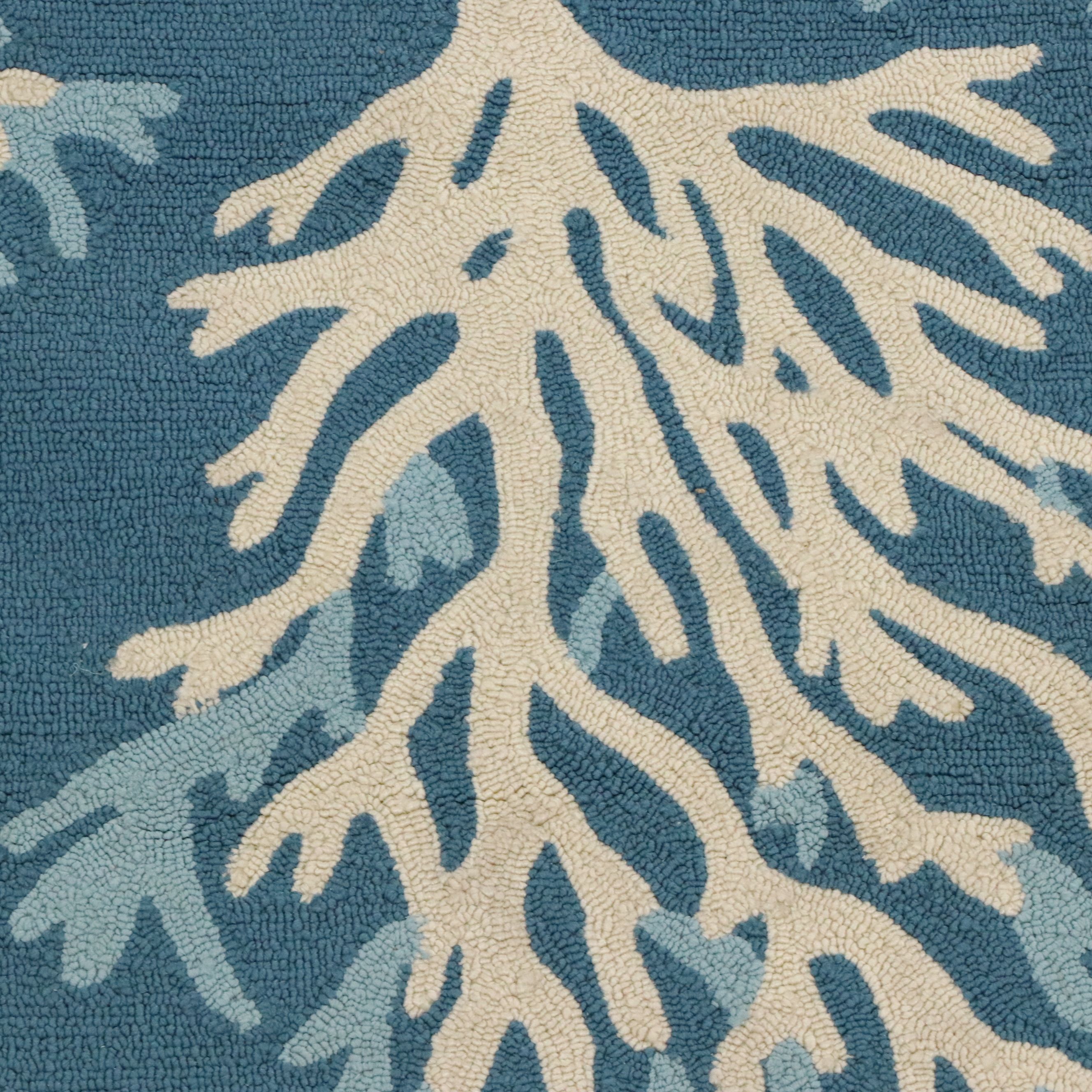 4'11 x 7'6 Machine Made Contemporary Coastal Branch Coral Area Rug