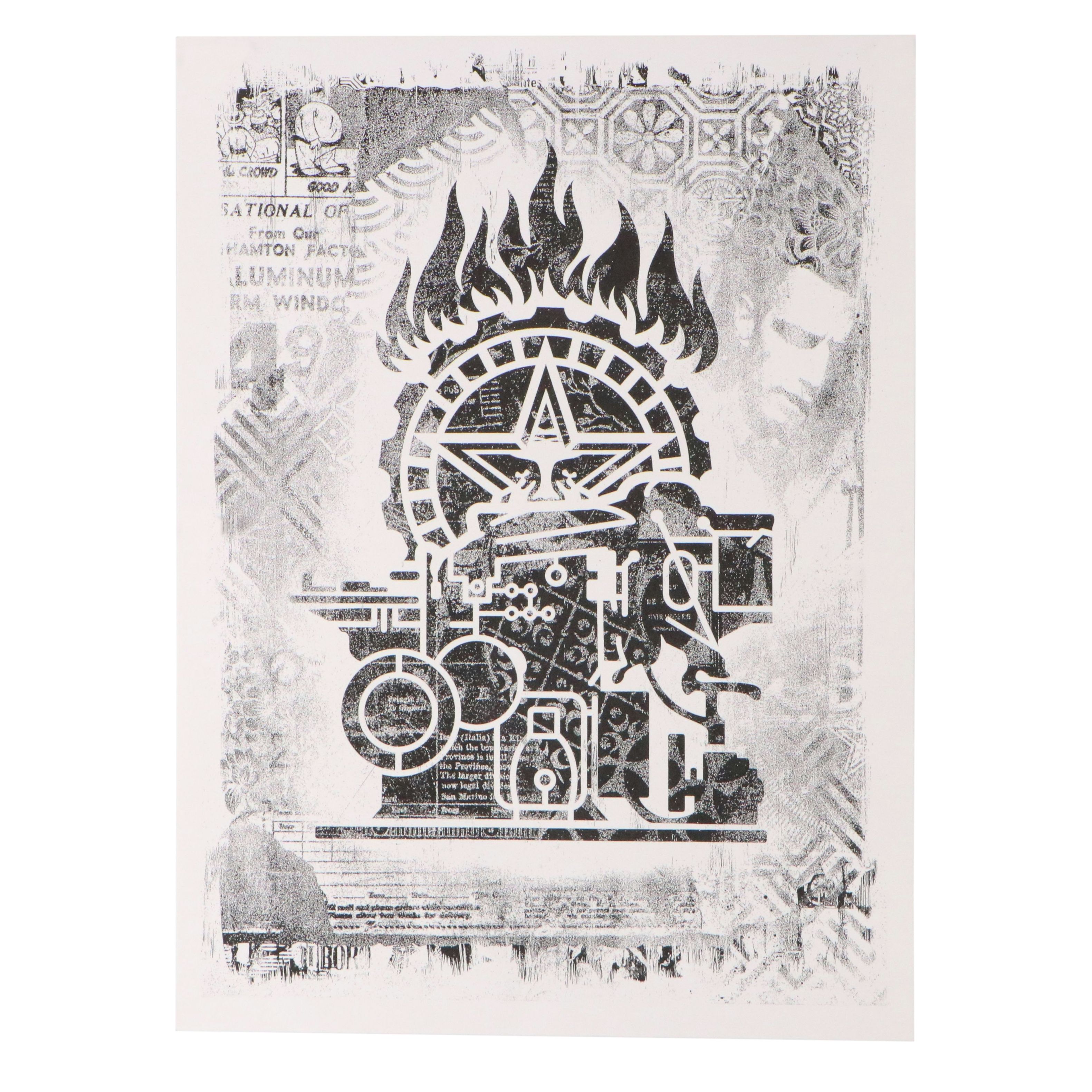 Shepard Fairey Lithograph "Printing Press," 2017