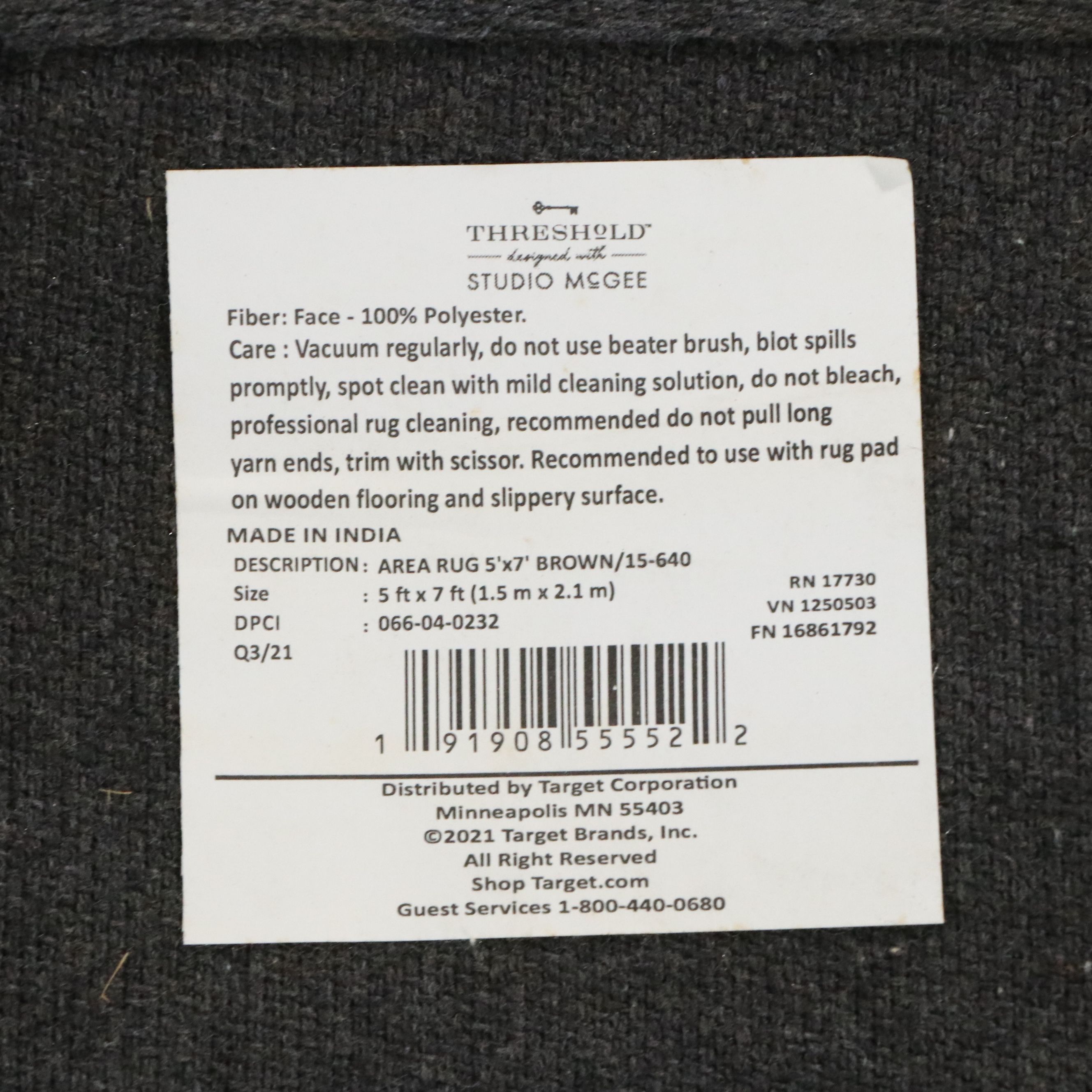 5' x 7'7 Machine Made Threshold x Studio McGee Geometric Tasseled Area Rug