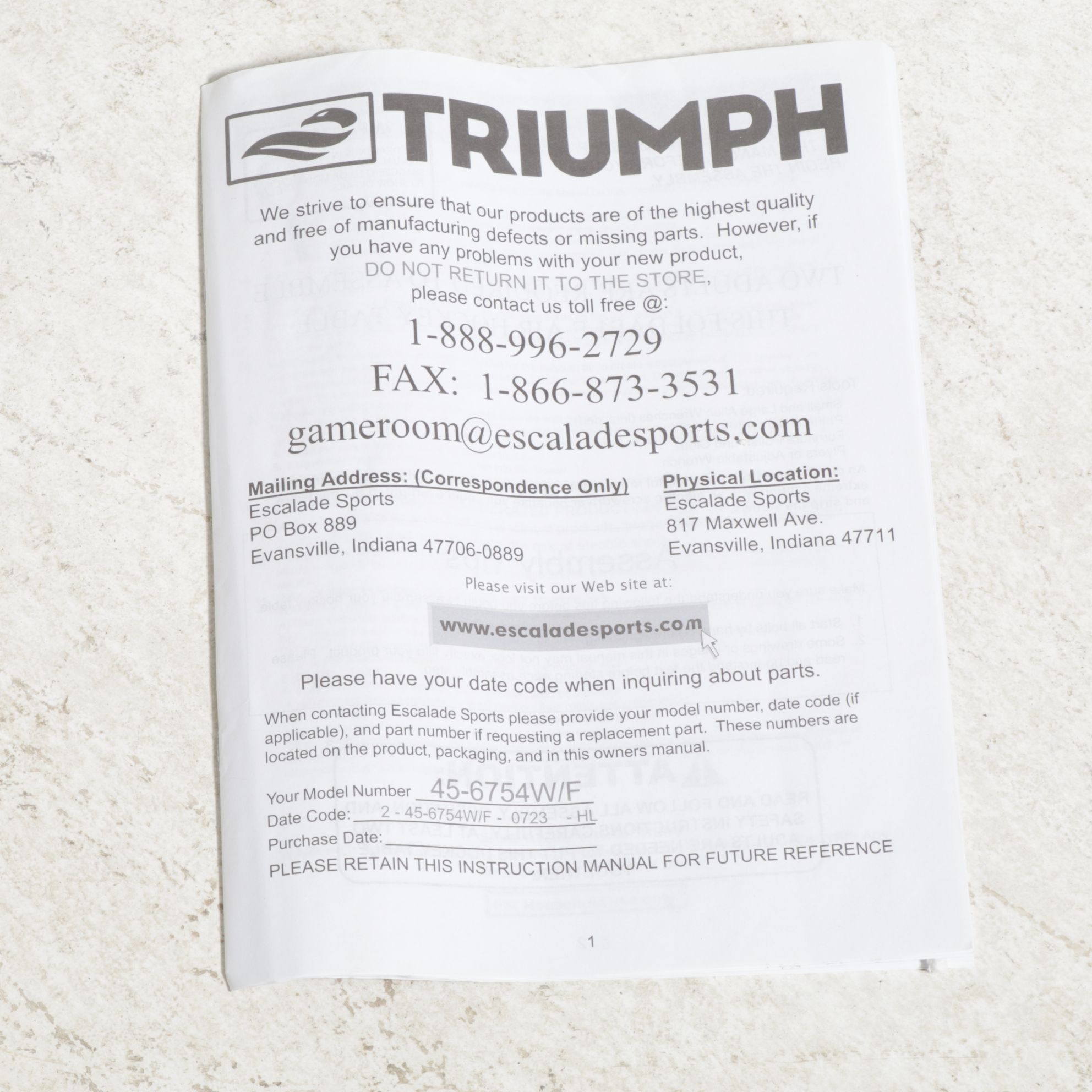 Triumph "Play n' Stow" 60-Inch Air Powered Hockey Table