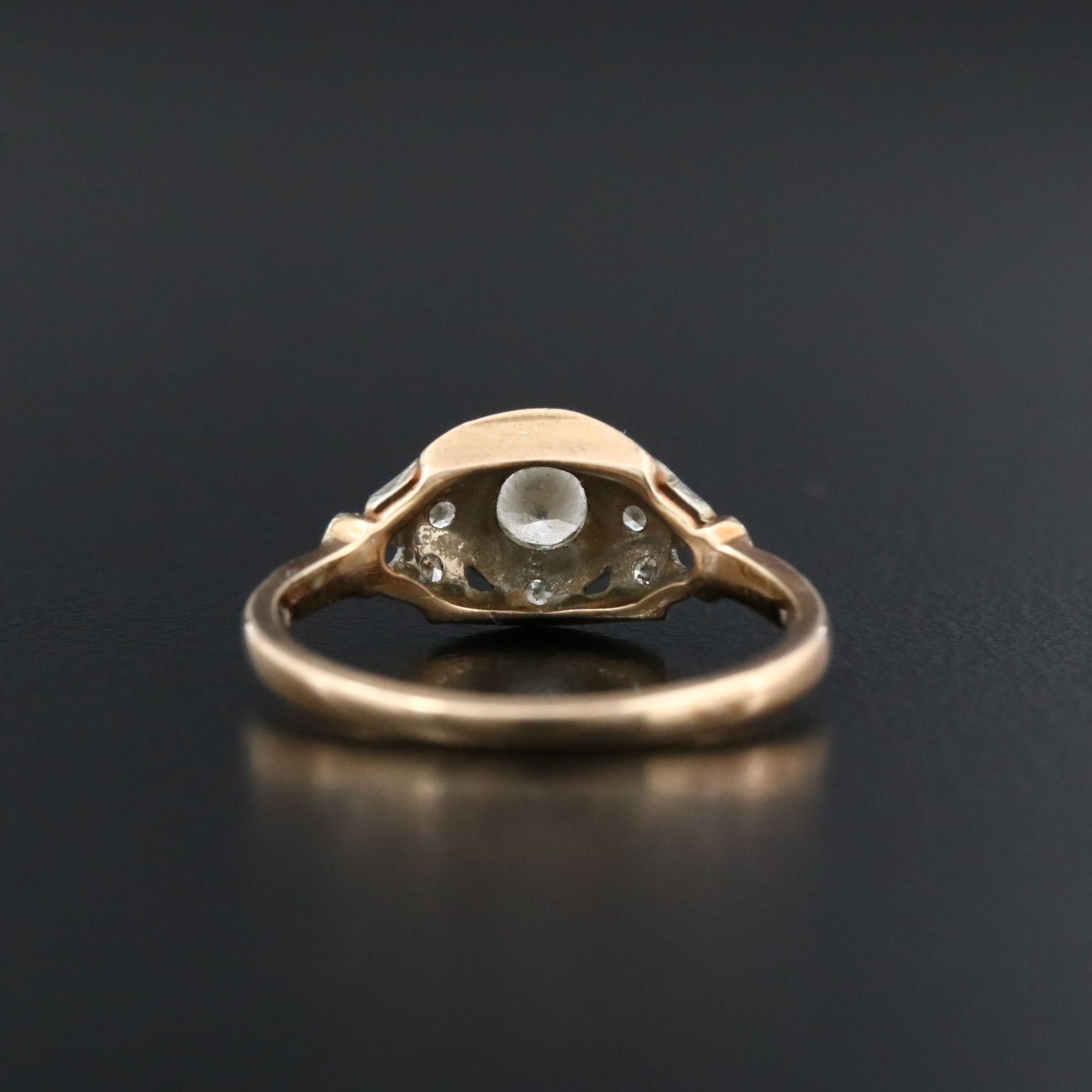 Vintage 10K 0.32 CTW Diamond Ring with 18K Detail