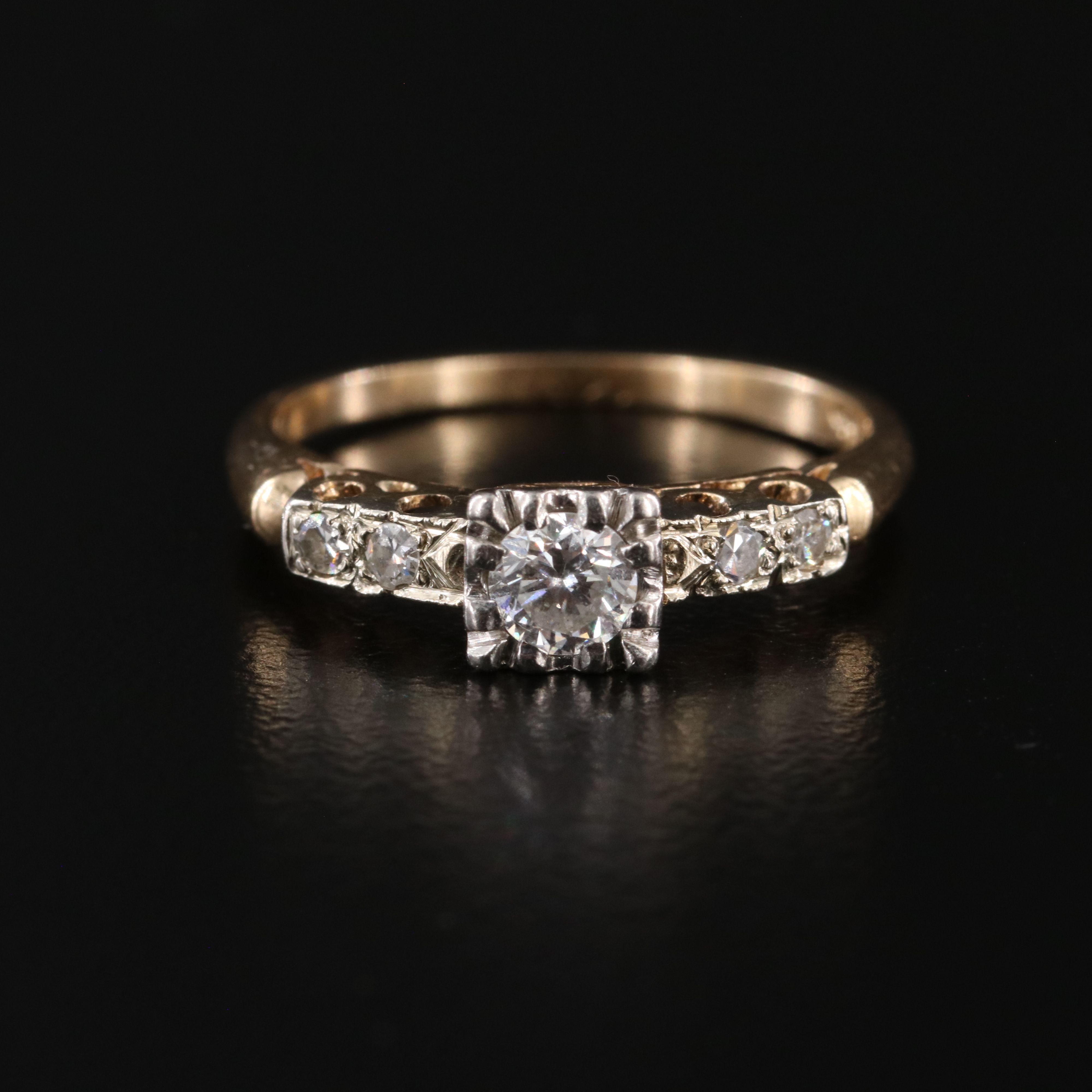 1950s 14K 0.32 CTW Diamond Ring