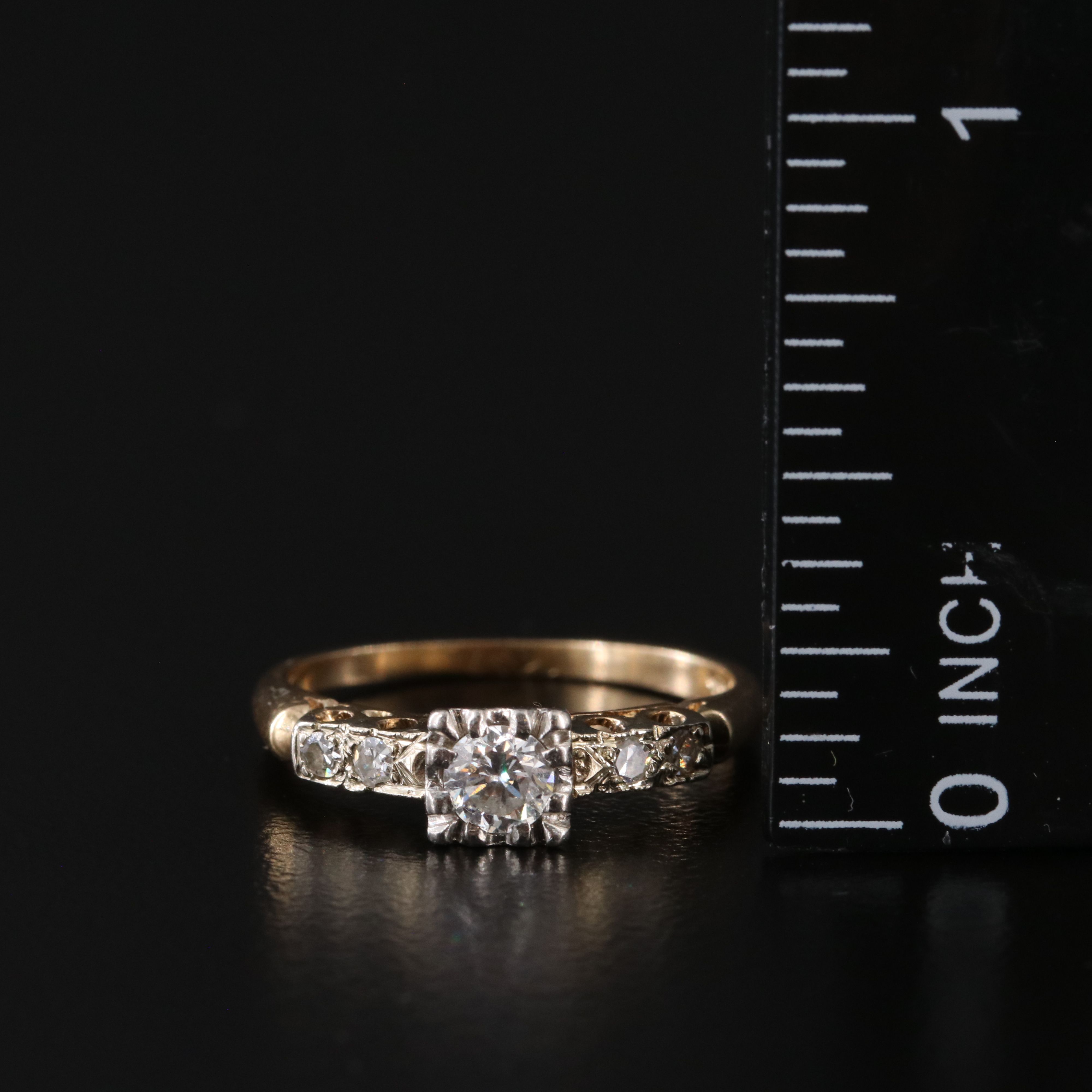 1950s 14K 0.32 CTW Diamond Ring