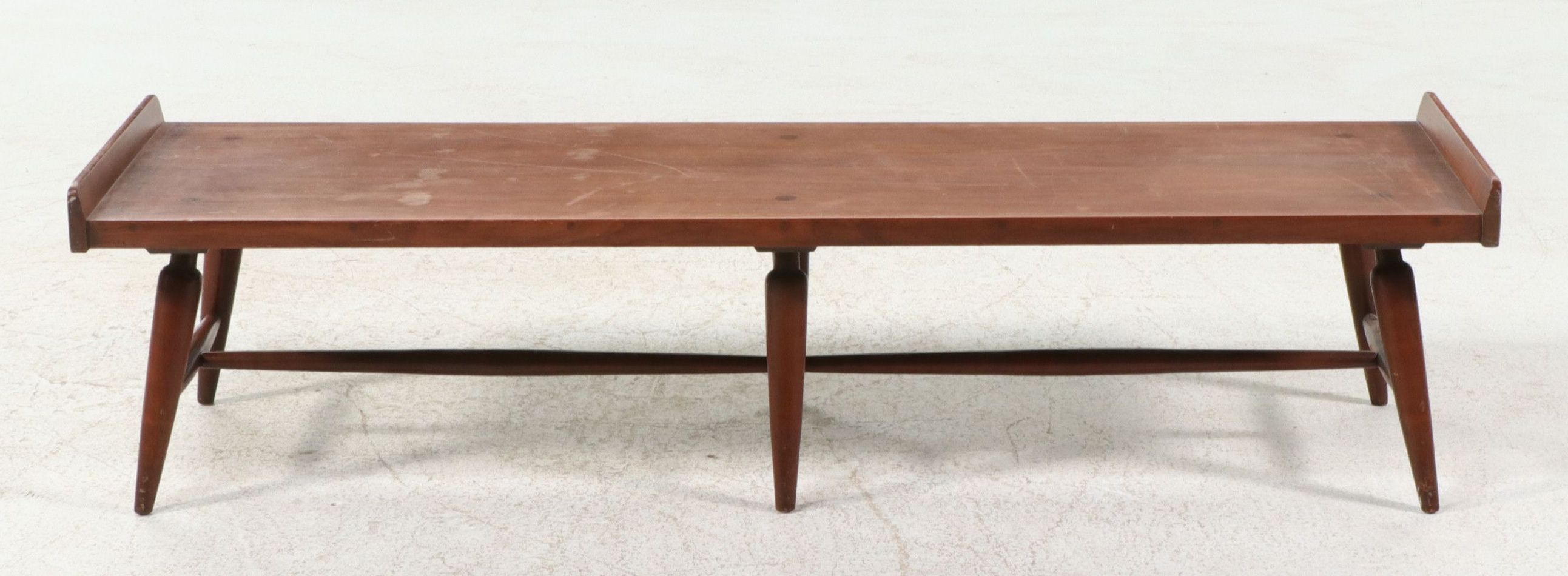 Mid Century Modern Solid Walnut "Surfboard" Coffee Table, Mid-20th Century