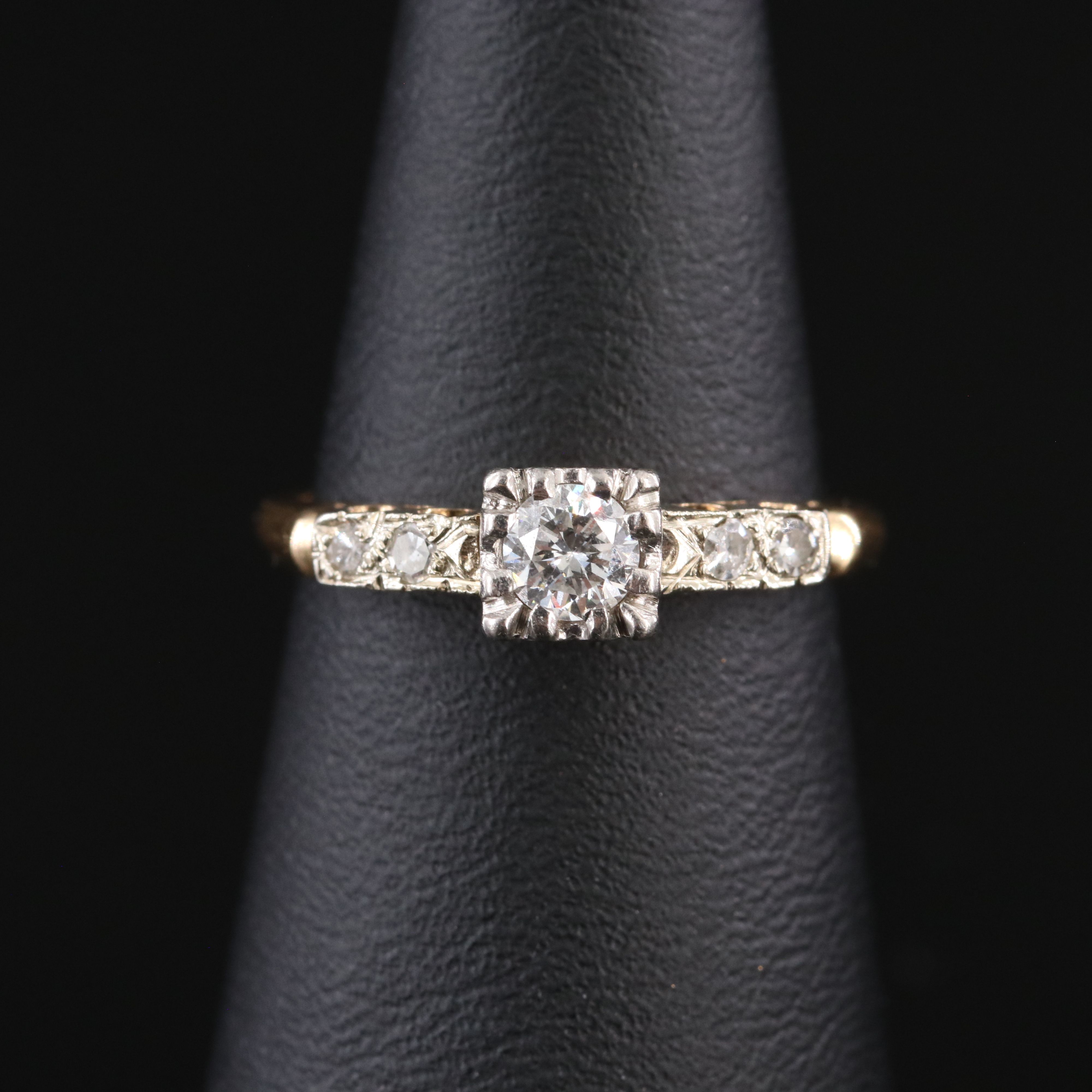 1950s 14K 0.32 CTW Diamond Ring