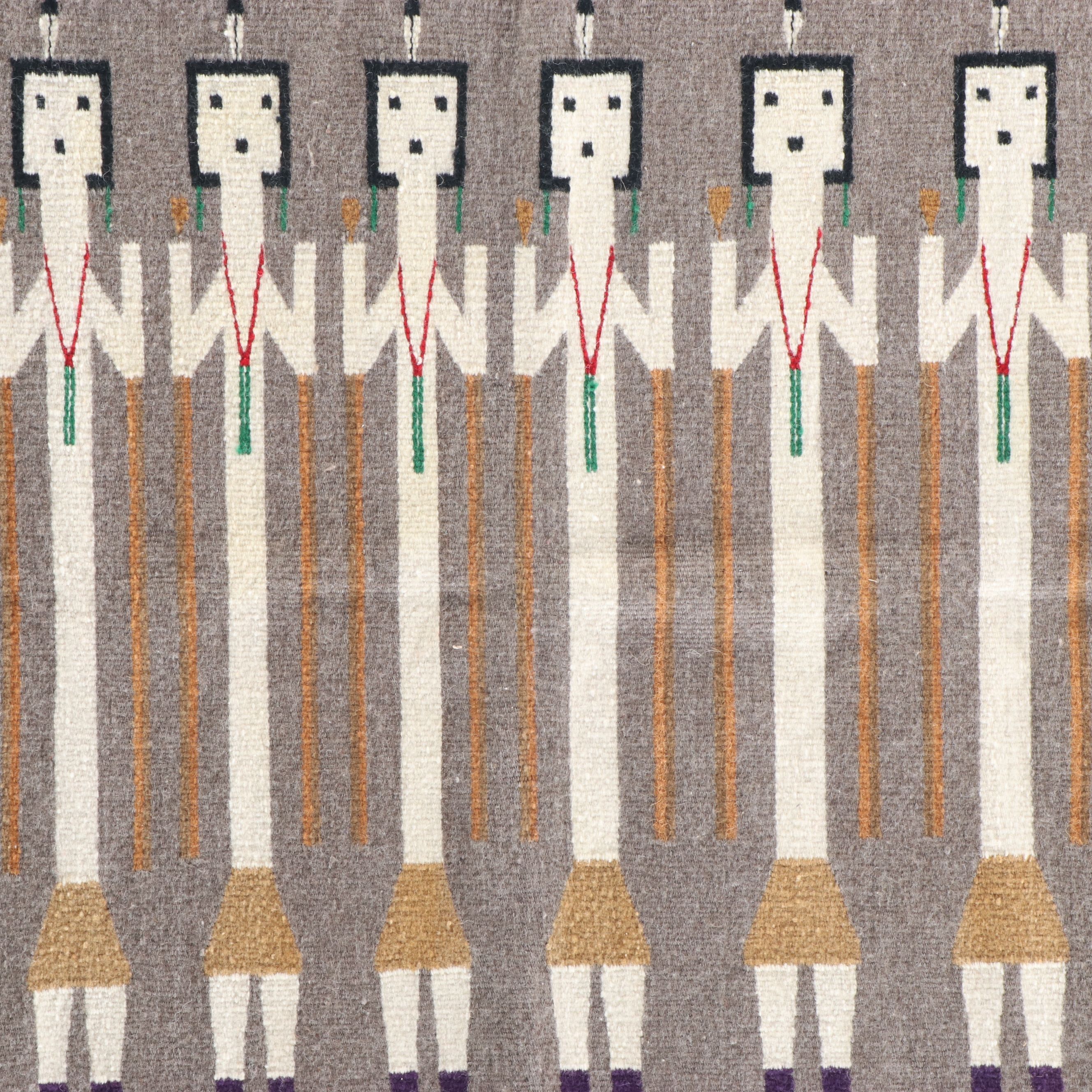 2'8 x 3'6 Ganado Handwoven Navajo Yei Be Chei Accent Rug