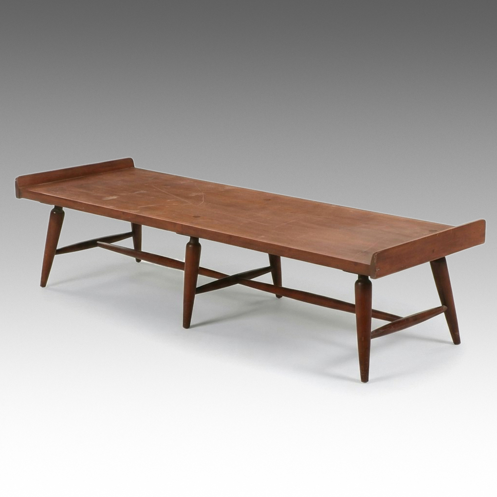 Mid Century Modern Solid Walnut "Surfboard" Coffee Table, Mid-20th Century