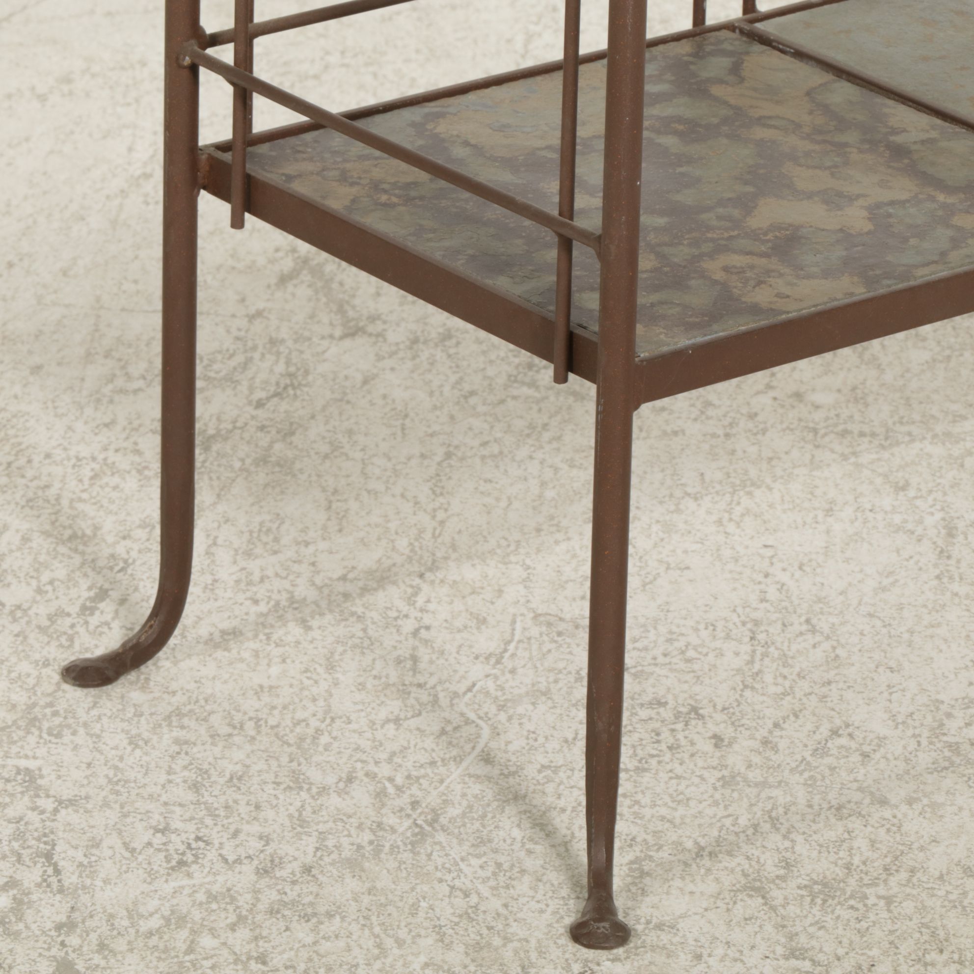 Charleston Forge Wrought Iron Display Shelf with Slate Tile Shelves