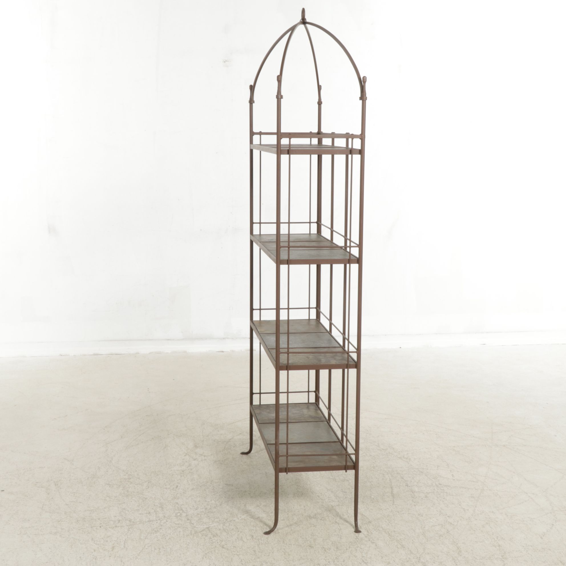 Charleston Forge Wrought Iron Display Shelf with Slate Tile Shelves