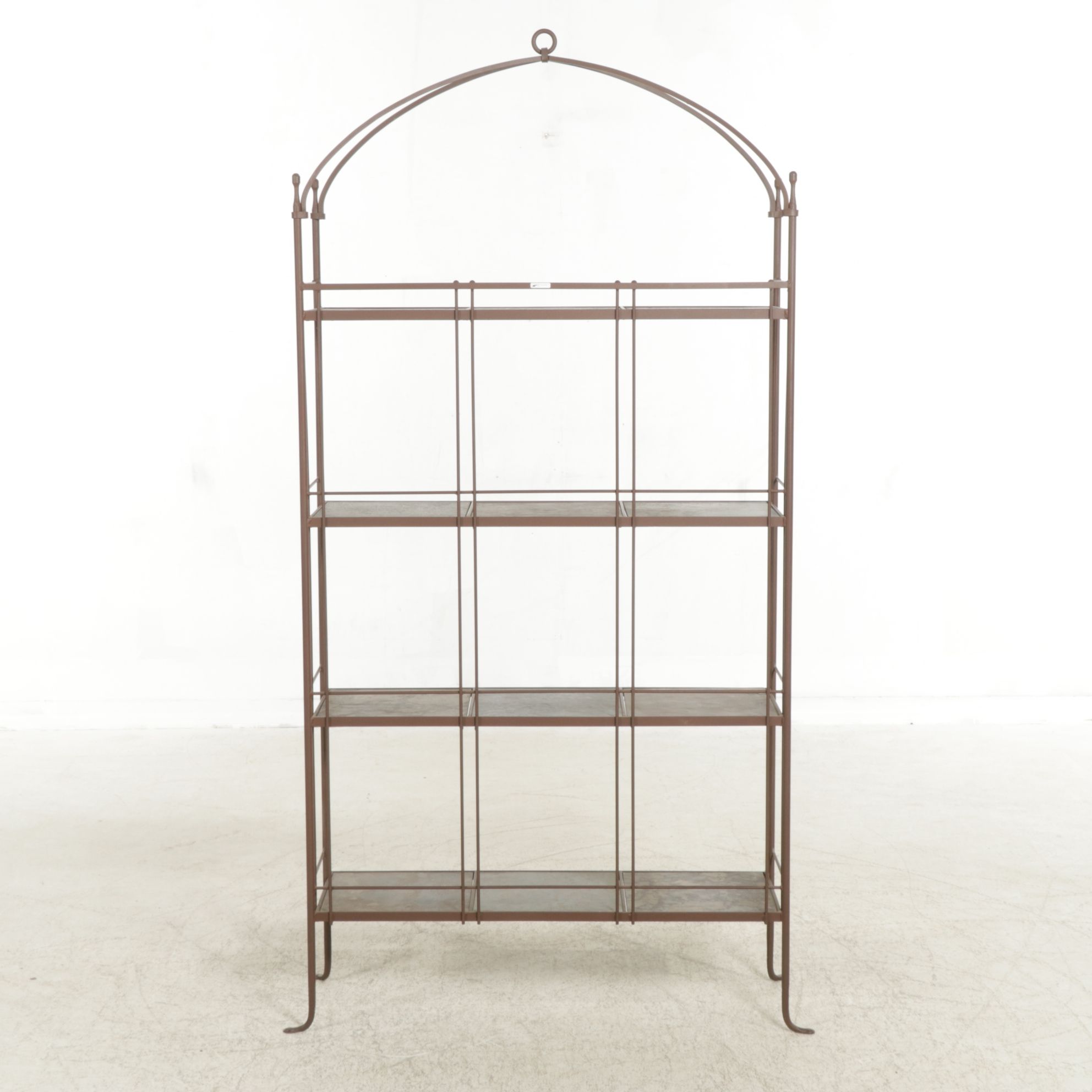 Charleston Forge Wrought Iron Display Shelf with Slate Tile Shelves