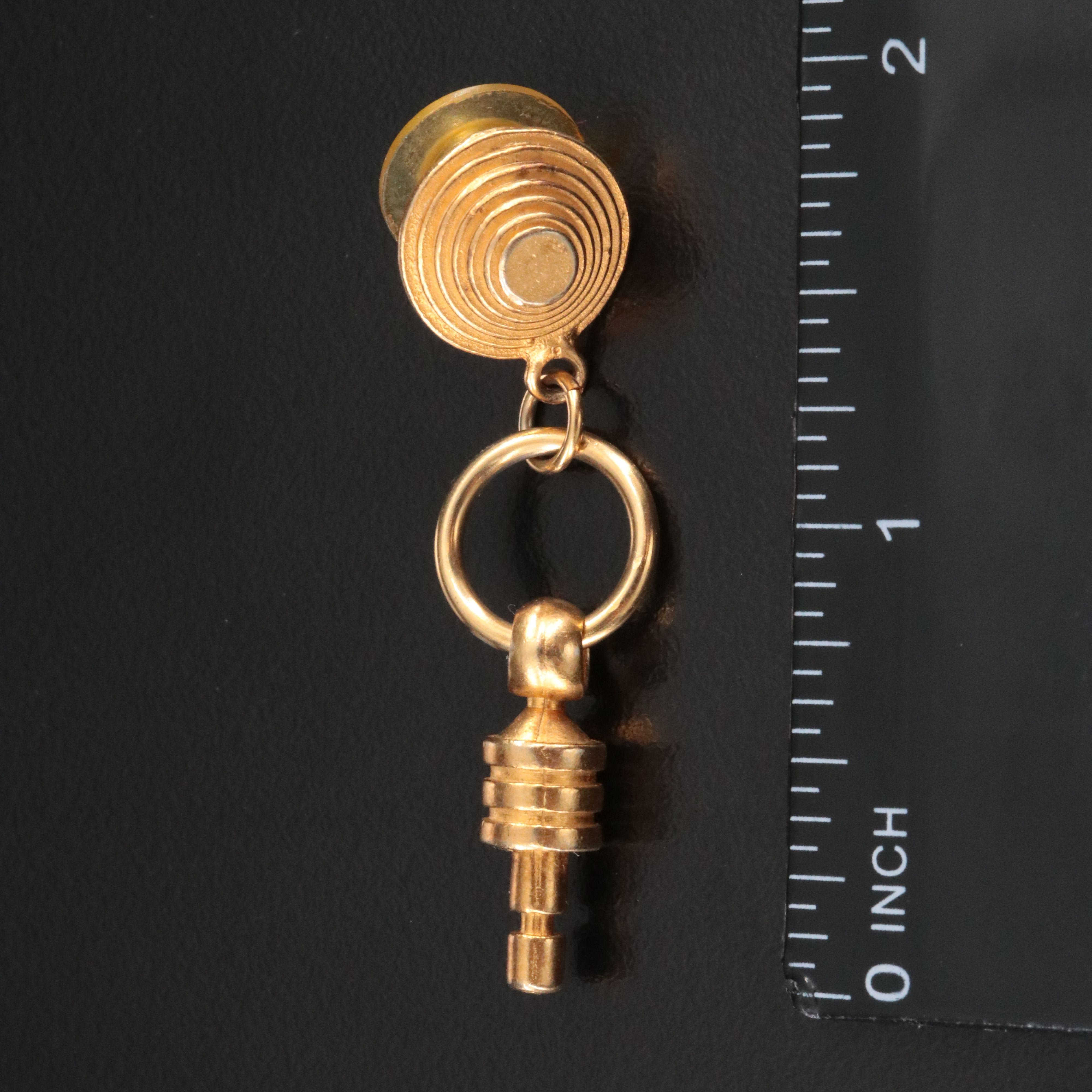 Gold-Filled Articulated Slot Machine Pendant with Single Earring