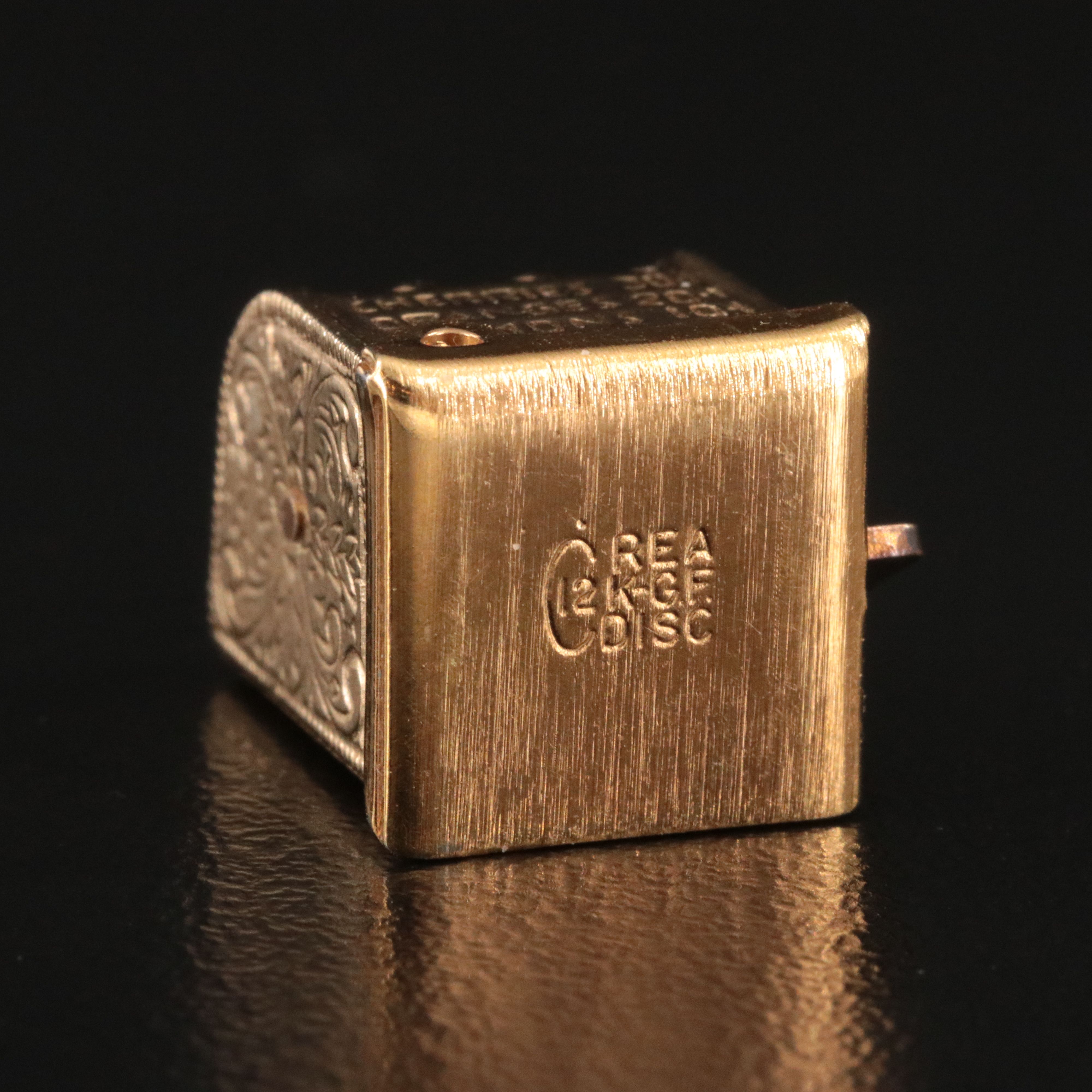 Gold-Filled Articulated Slot Machine Pendant with Single Earring