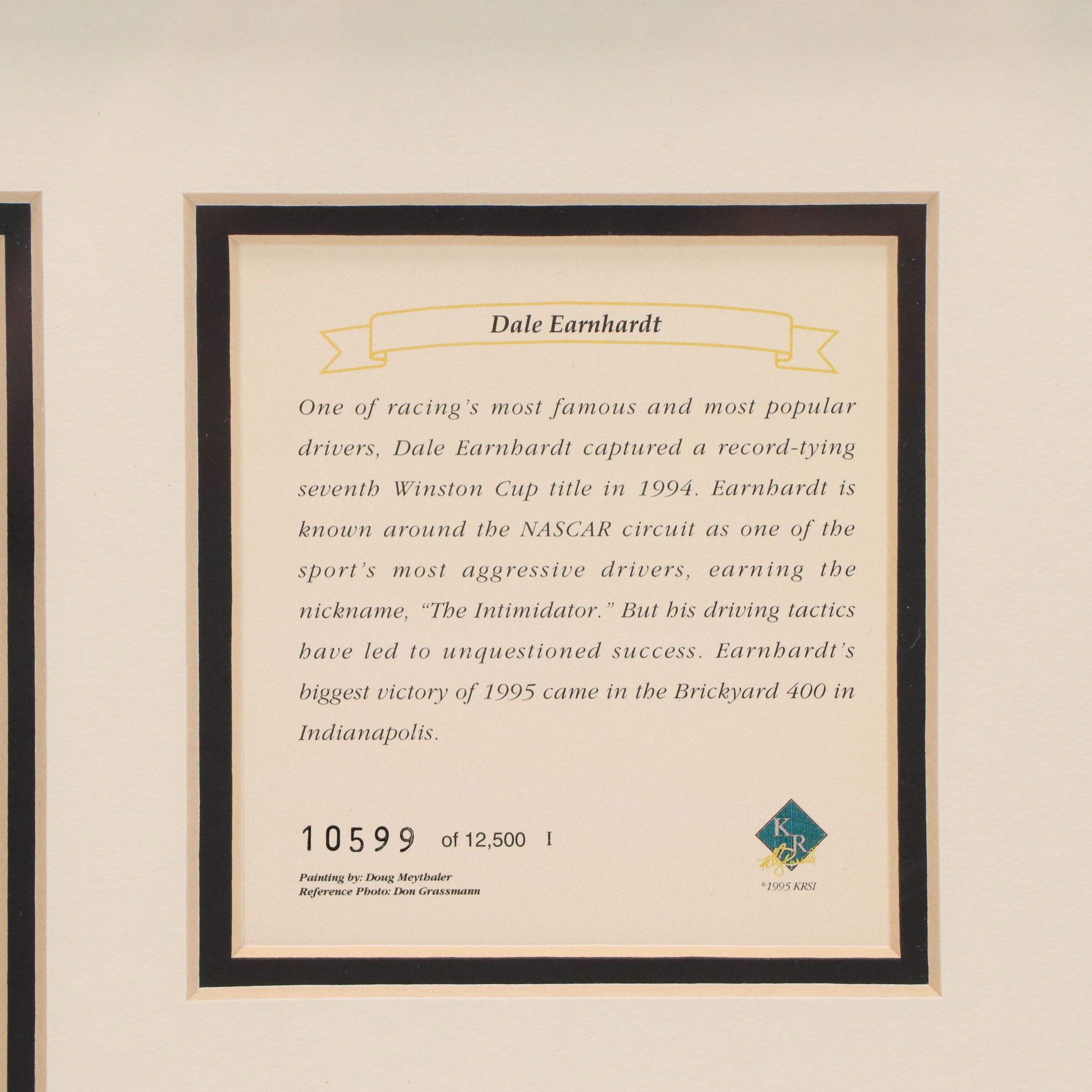 After Doug Meythaler Offset Lithograph "Dale Earnhardt," 1995