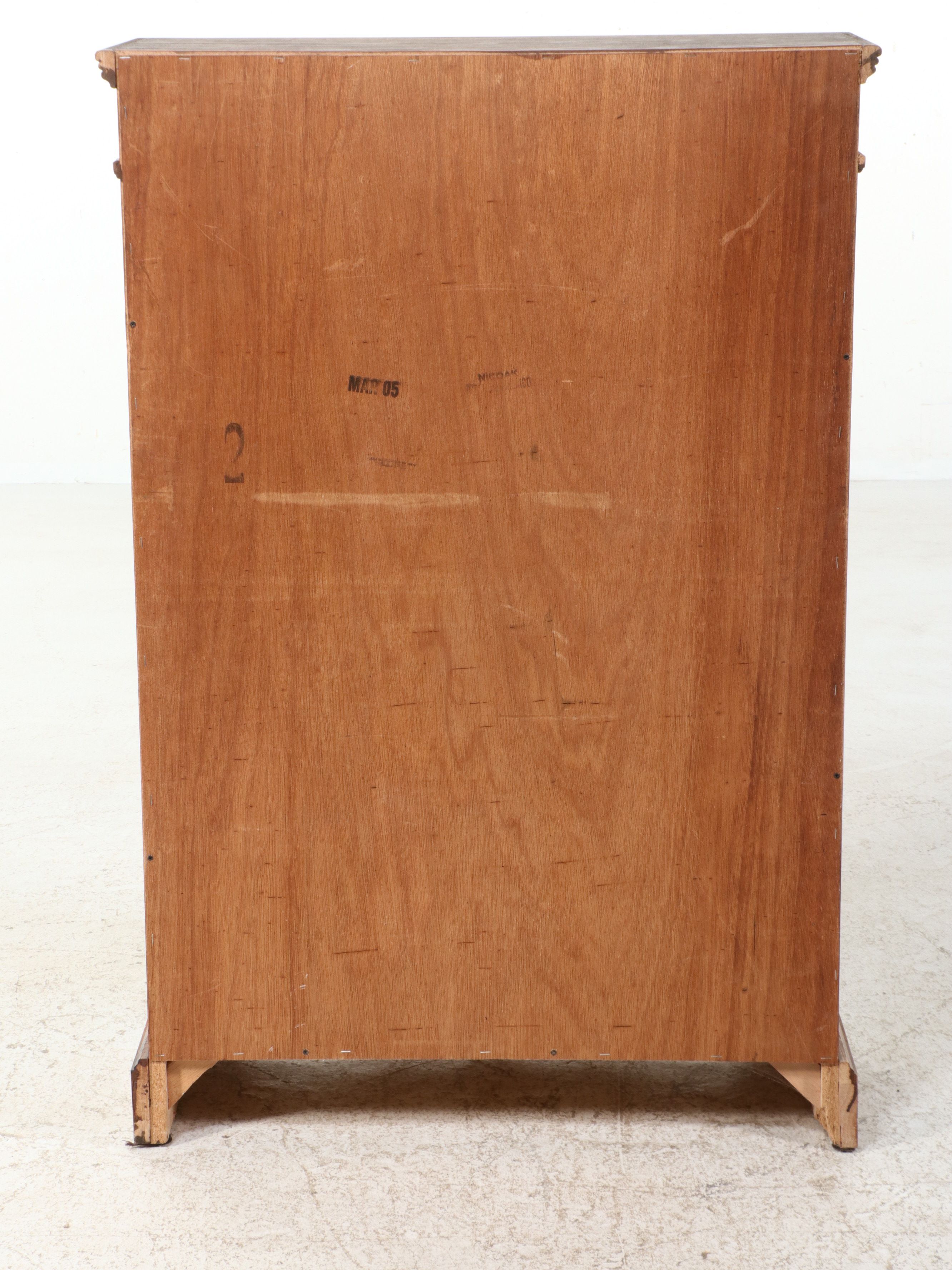 NICOAK Neoclassical Style Oak Veneer Low Bookcase