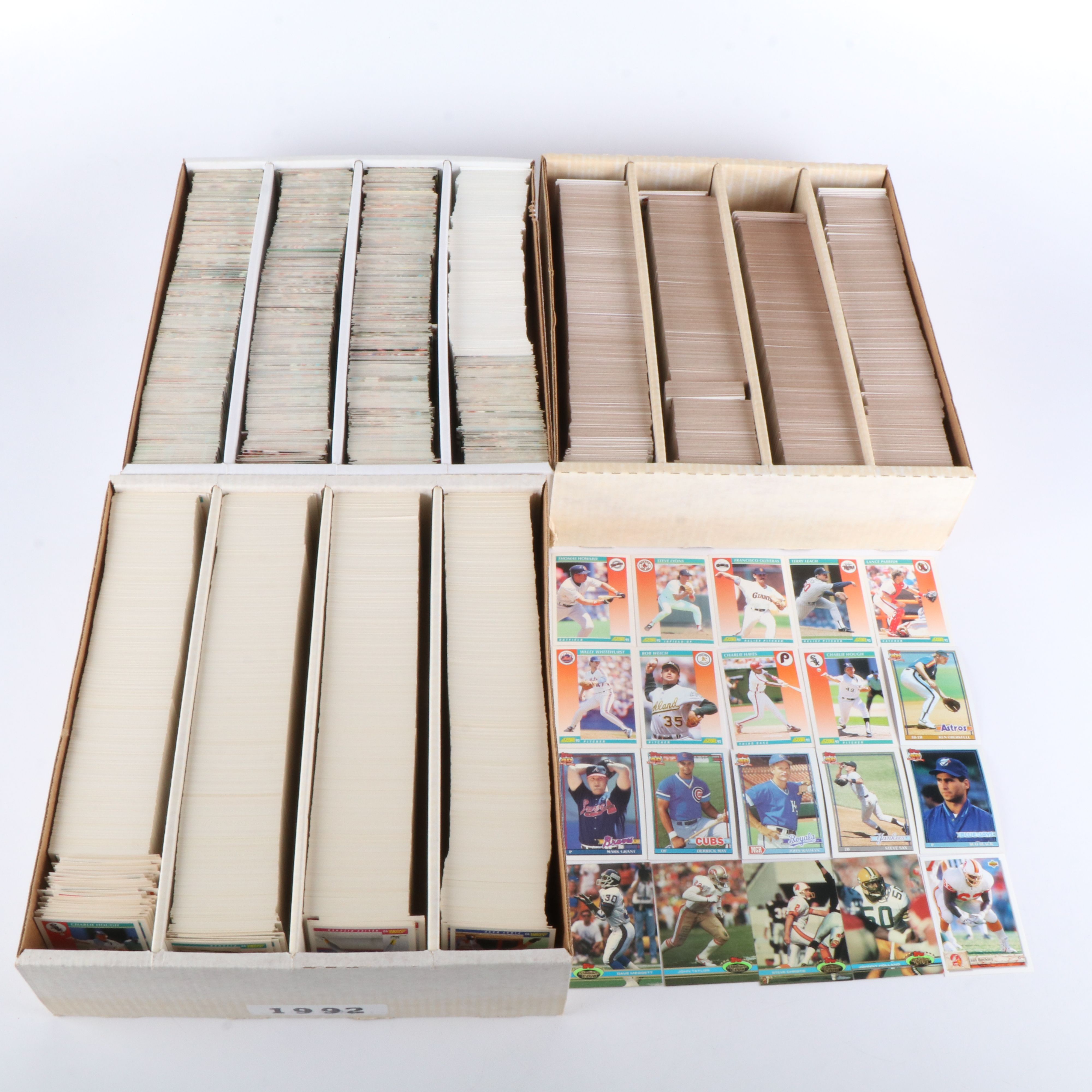 Approximately 9,000 Football and Baseball Cards, 1991 and 1992