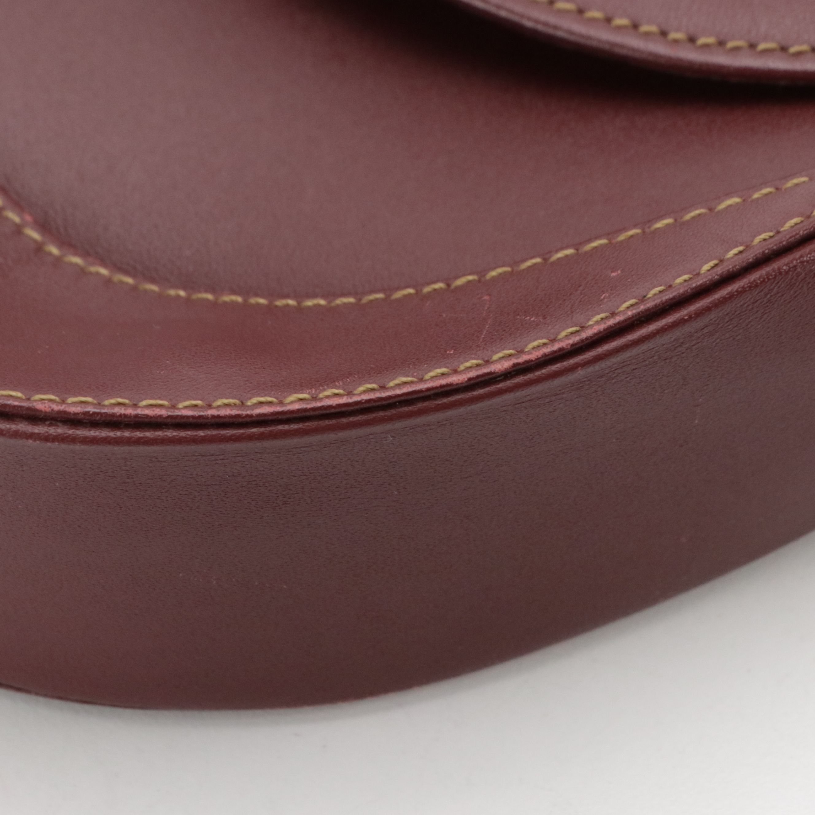 Cartier Must de Cartier Large Clutch Purse in Burgundy Calfskin Leather