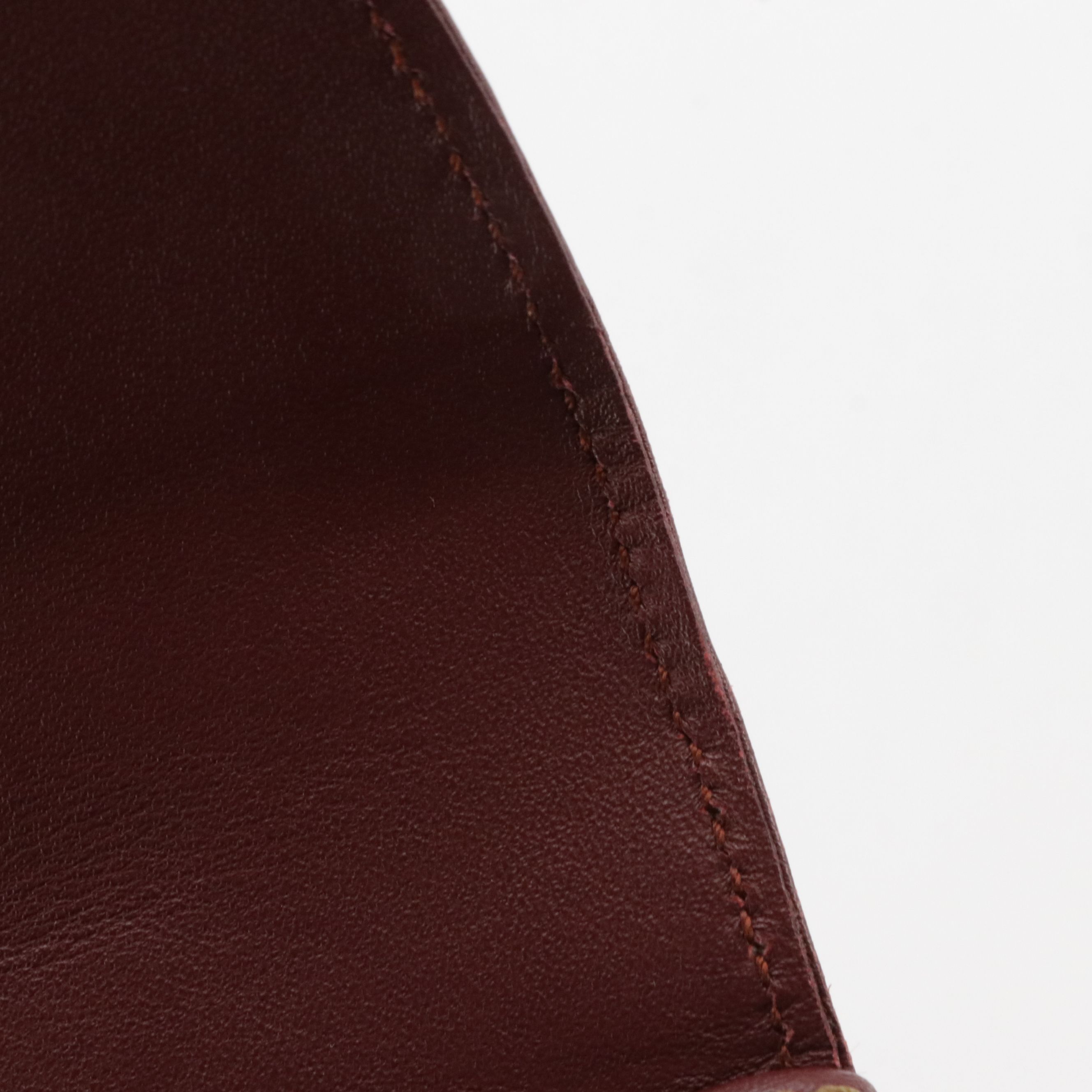 Cartier Must de Cartier Large Clutch Purse in Burgundy Calfskin Leather