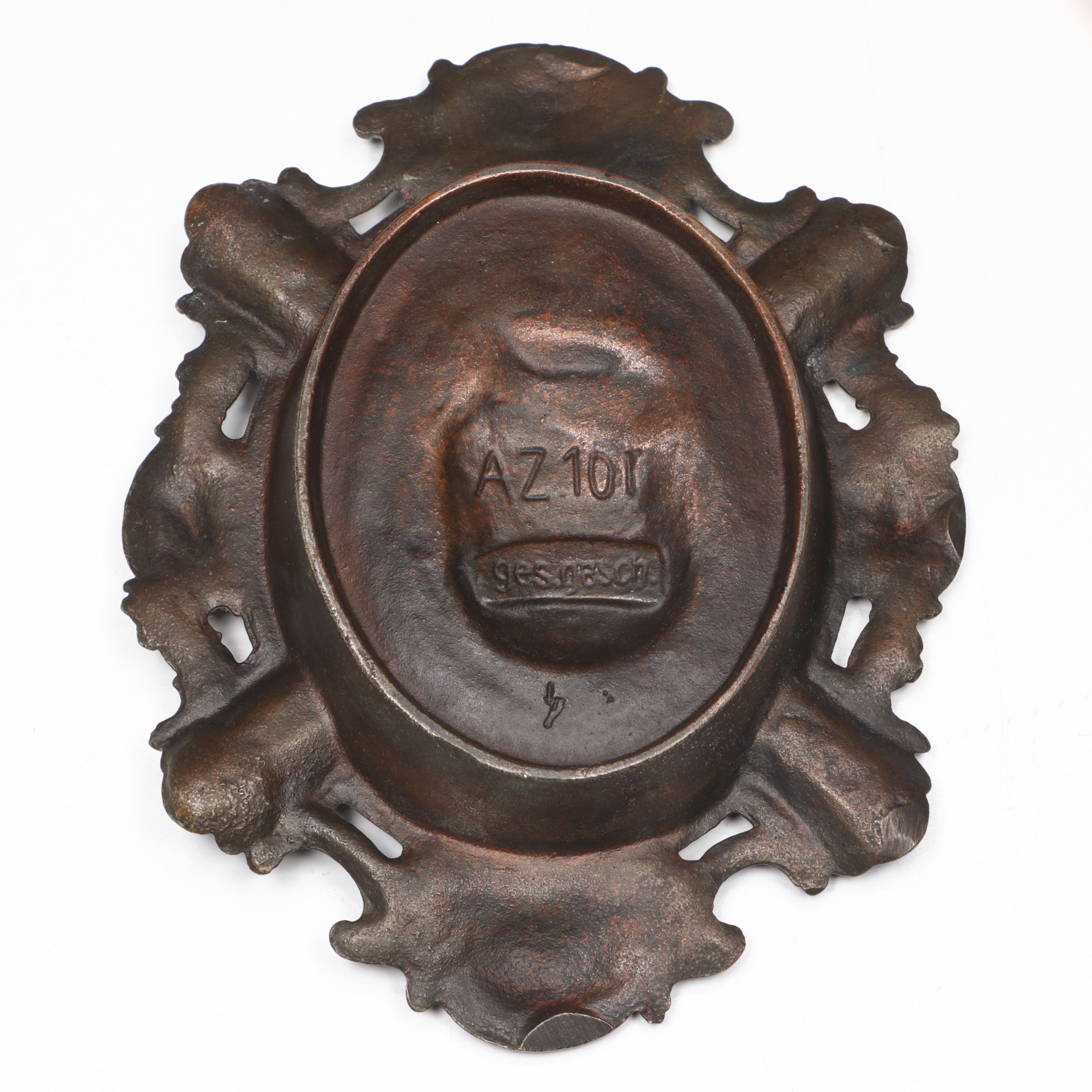 Chinese and Other Metal Ashtrays with Metal Turtle and Carved Wood Tobacco Pipe