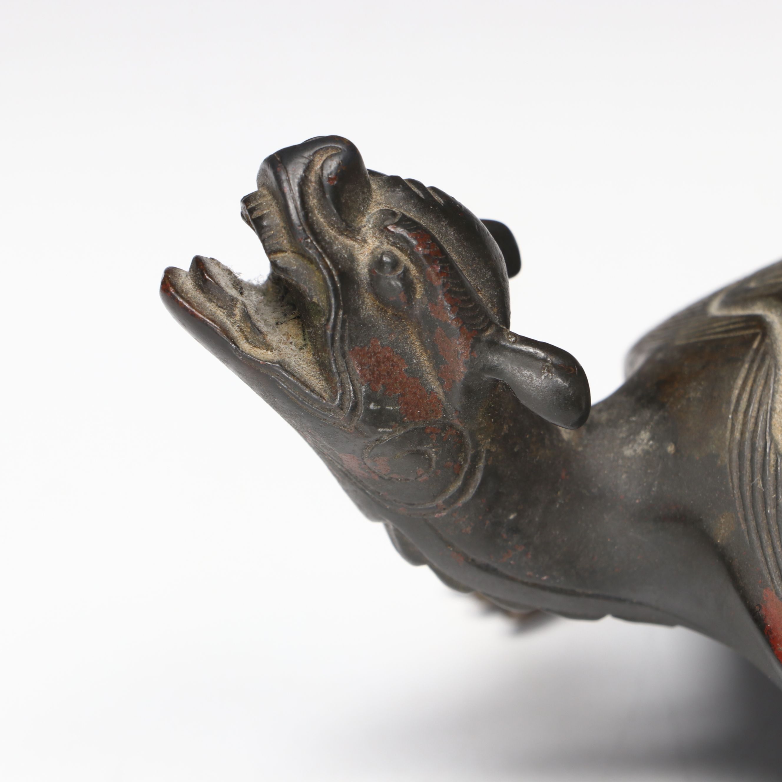 Chinese and Other Metal Ashtrays with Metal Turtle and Carved Wood Tobacco Pipe