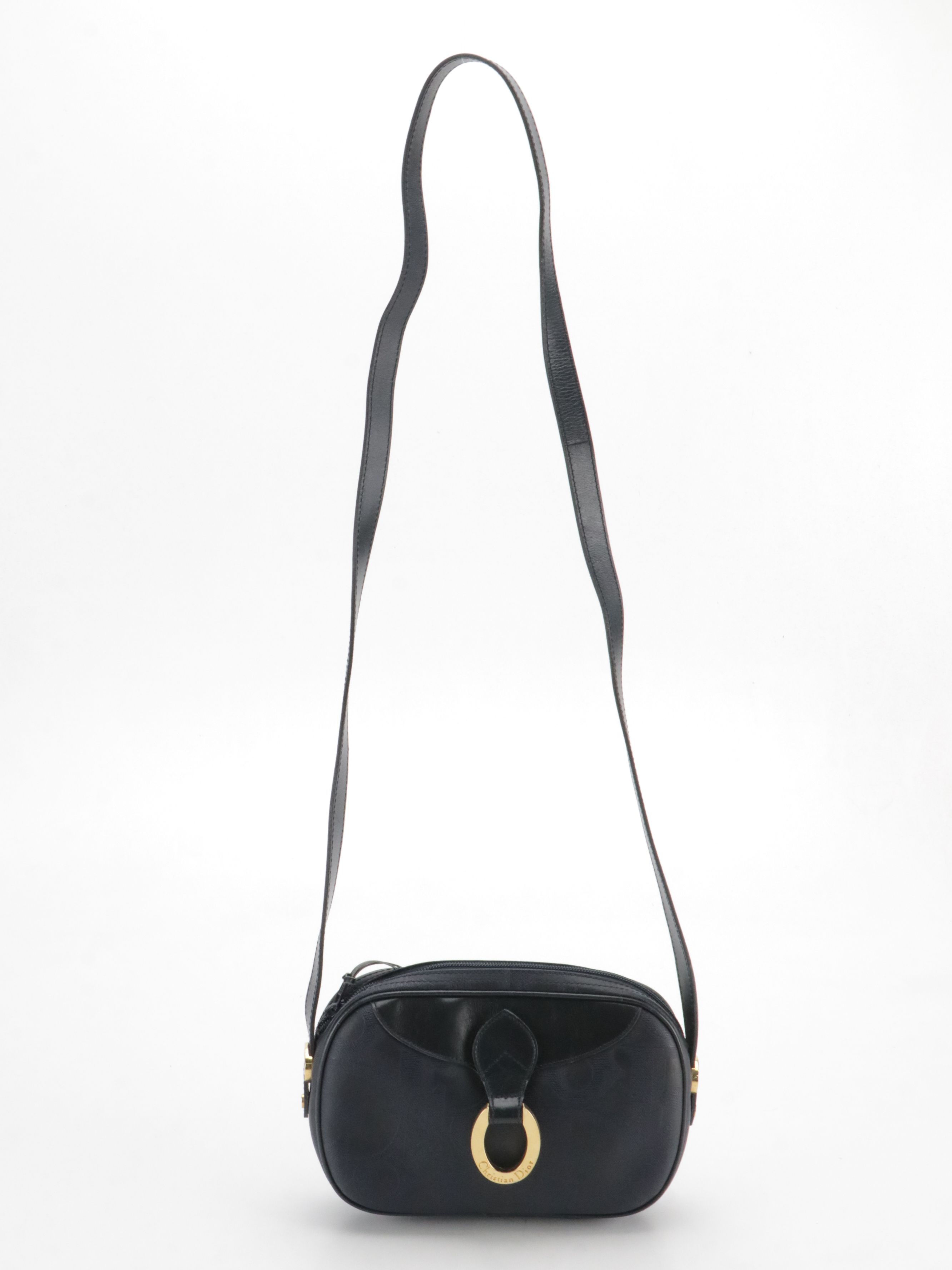 Christian Dior Crossbody Bag in Navy Trotter Monogrammed Coated Canvas