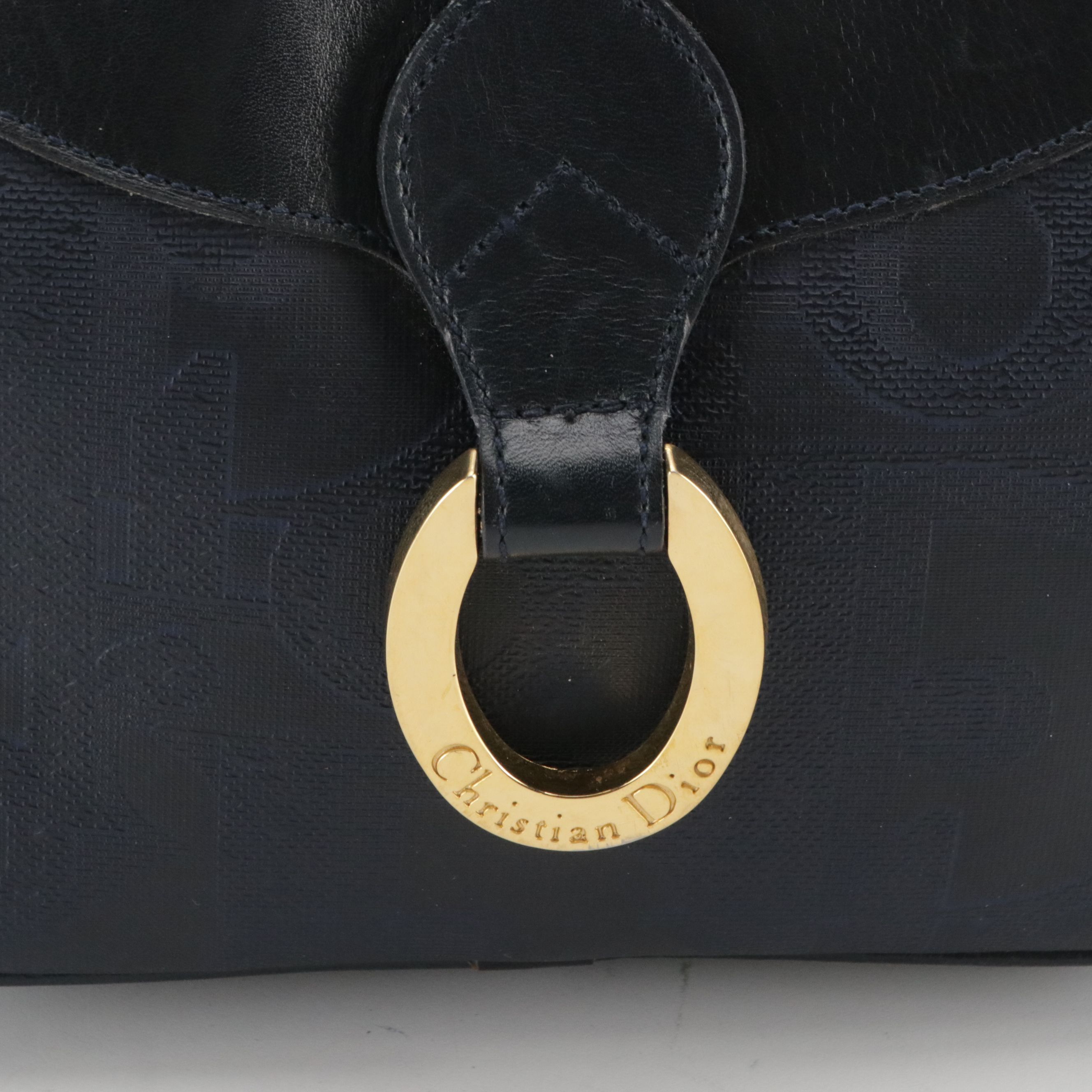Christian Dior Crossbody Bag in Navy Trotter Monogrammed Coated Canvas
