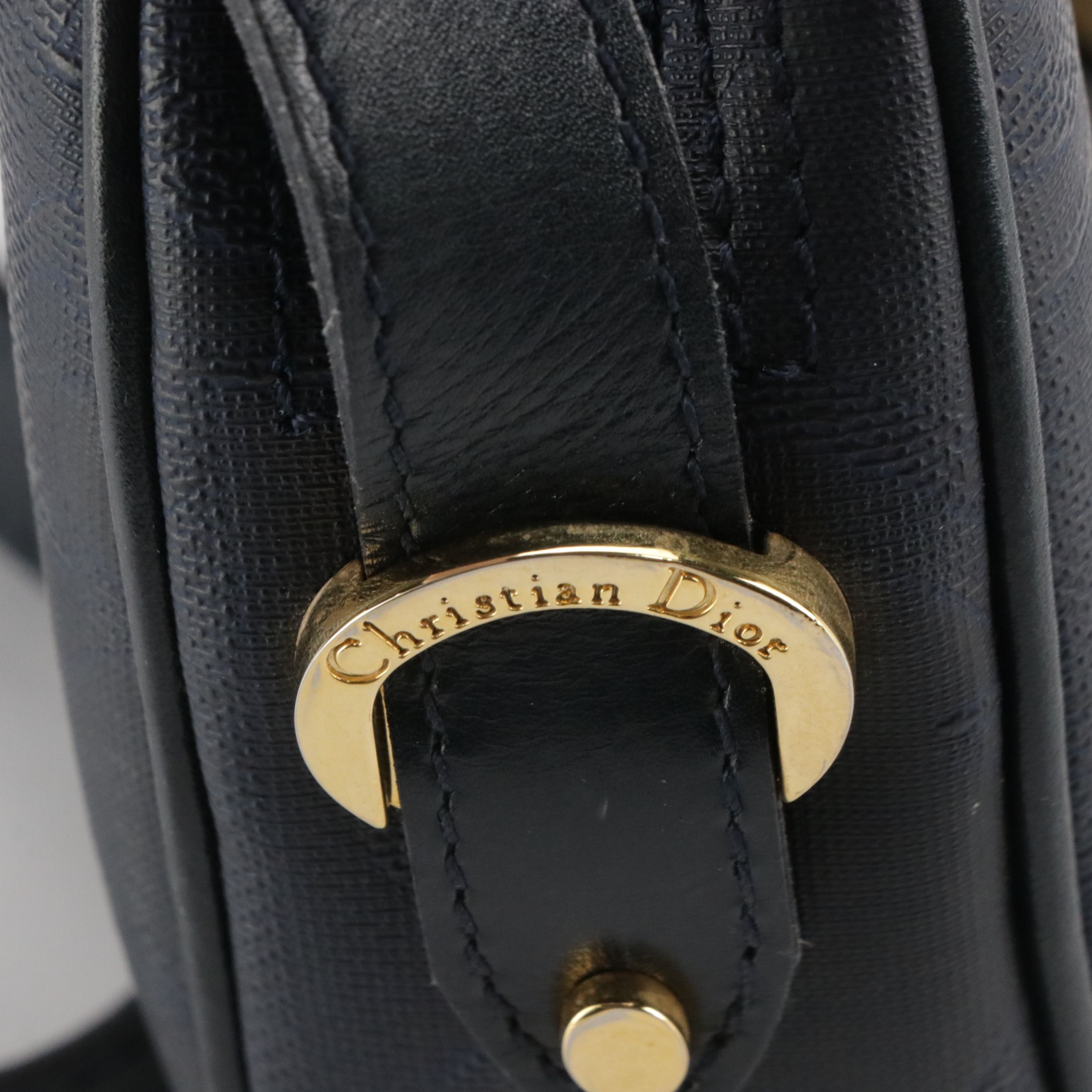 Christian Dior Crossbody Bag in Navy Trotter Monogrammed Coated Canvas
