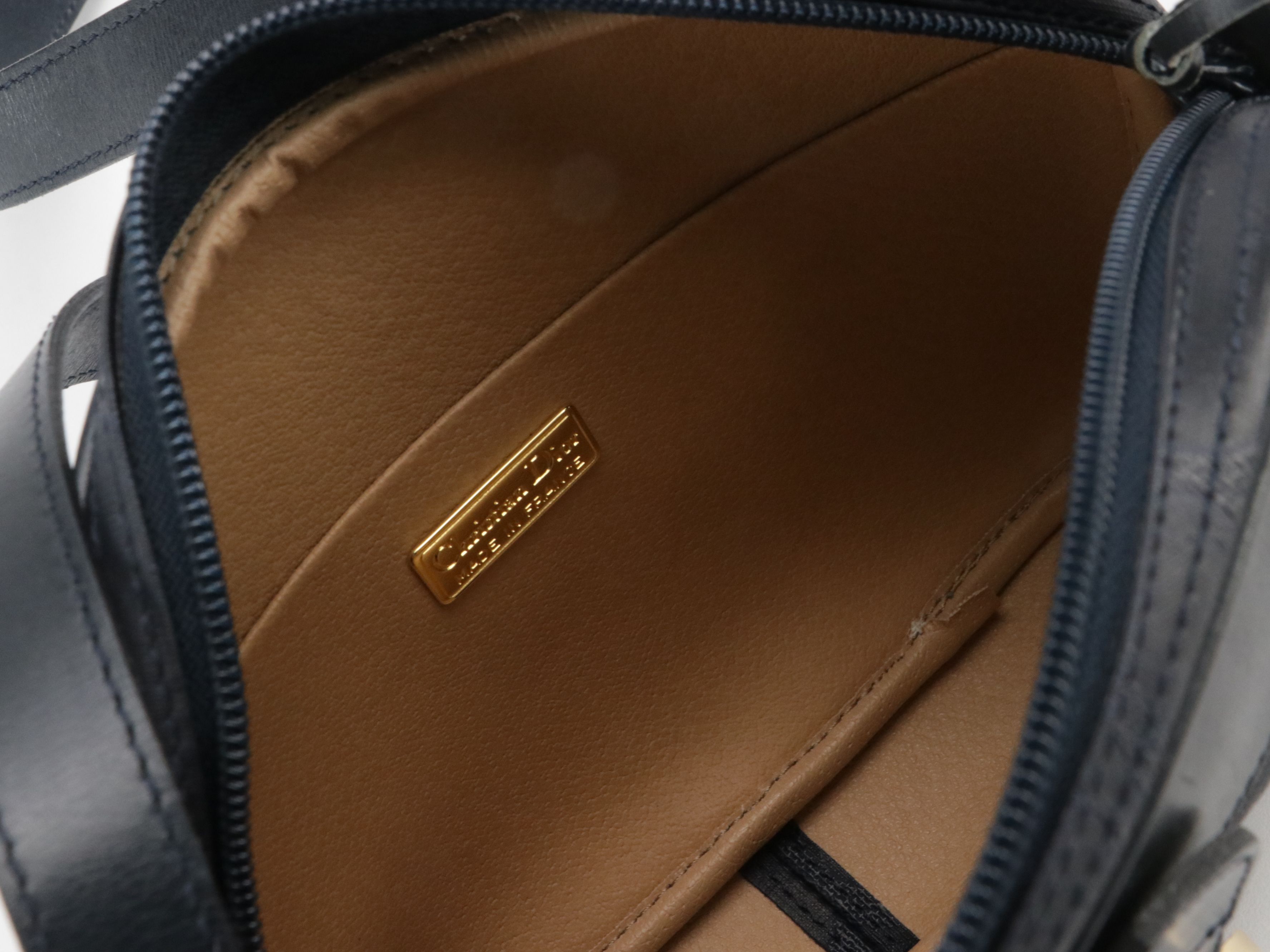 Christian Dior Crossbody Bag in Navy Trotter Monogrammed Coated Canvas