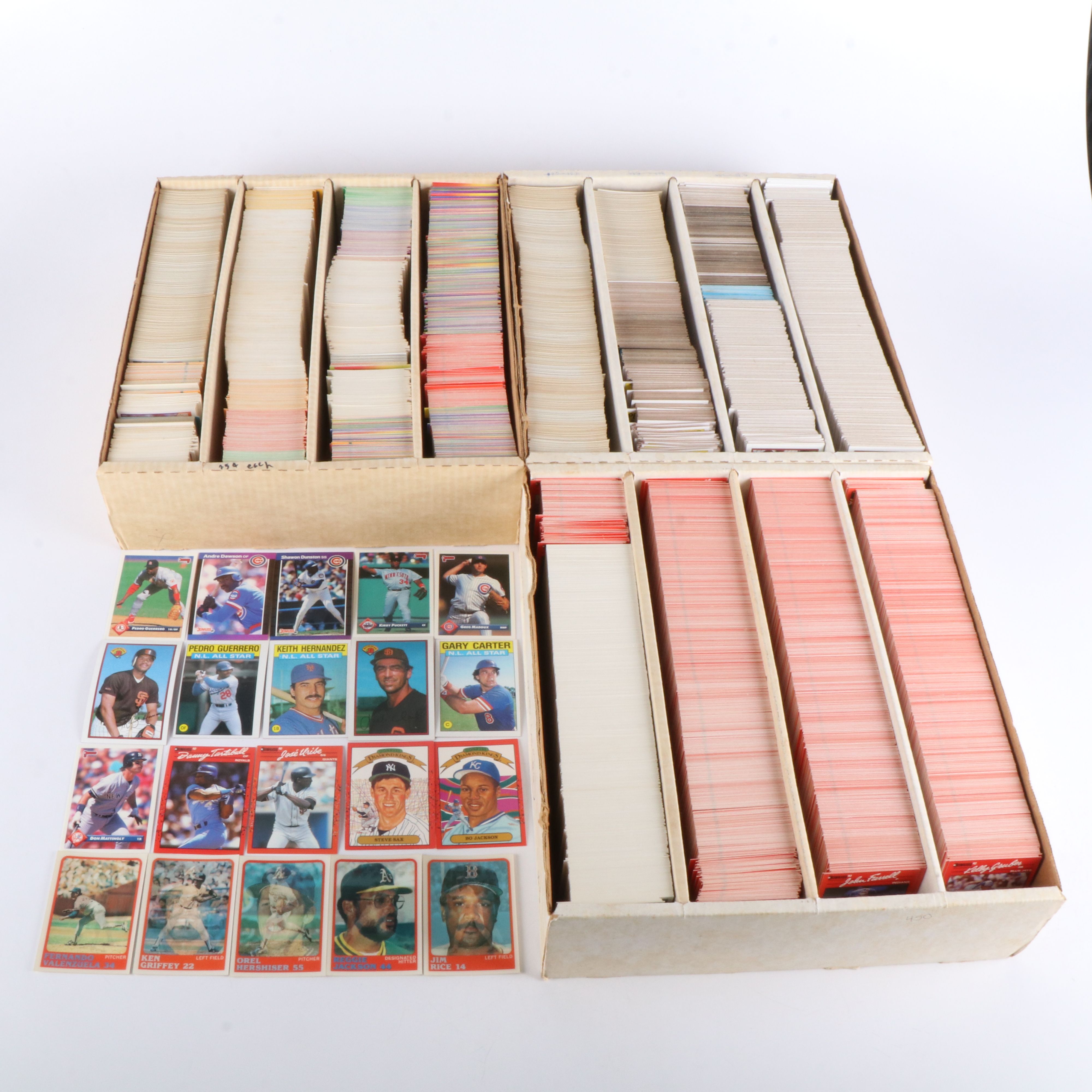 Donruss with Other Baseball Cards Featuring Don Mattingly and Bo Jackson